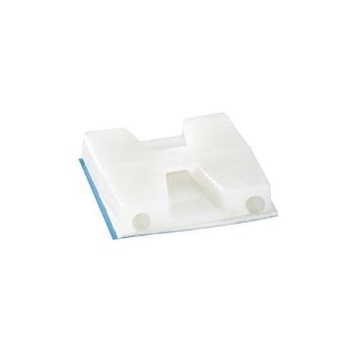 Picture of TC5342A - Two-Way Mounting Base, Natural Nylon 6.6 for Temperatures up to 65 Degrees Celsius (149 F), Length of 28.6mm (1.13 Inches), Width of 28.6mm (1.13 Inches), Height of 6.4mm (0.25 Inches), Self-Adhesive Mounting Method, 100 Pack
