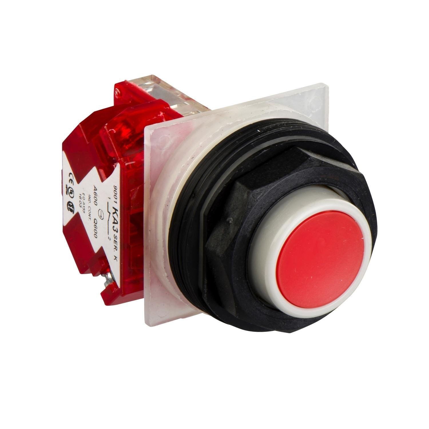9001SKR3RH6 - Push-button, Harmony 9001SK, plastic, projecting, red, 30mm, spring return, 1 NC