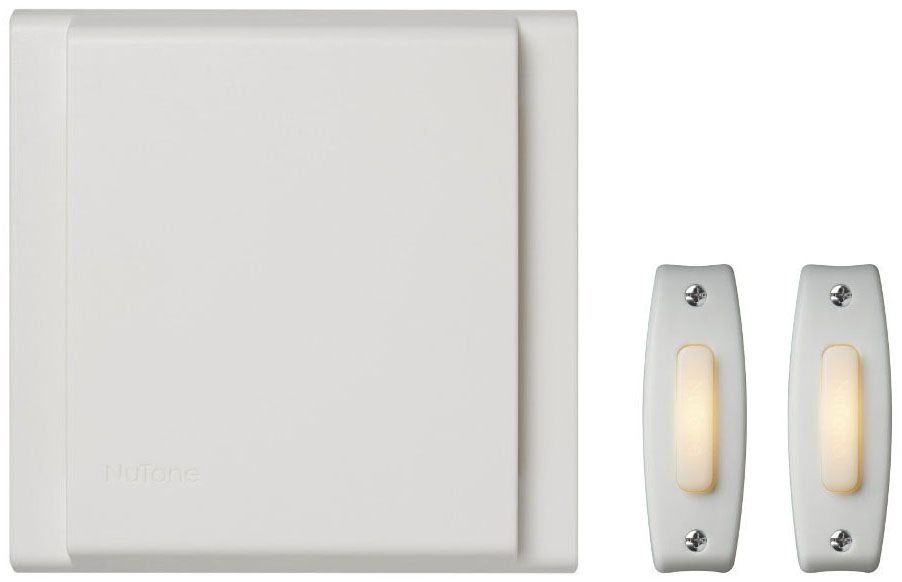 BKL342LWH - Line Voltage Wired Doorbell w/Two LED Lighted White Pushbuttons, Builder Kit