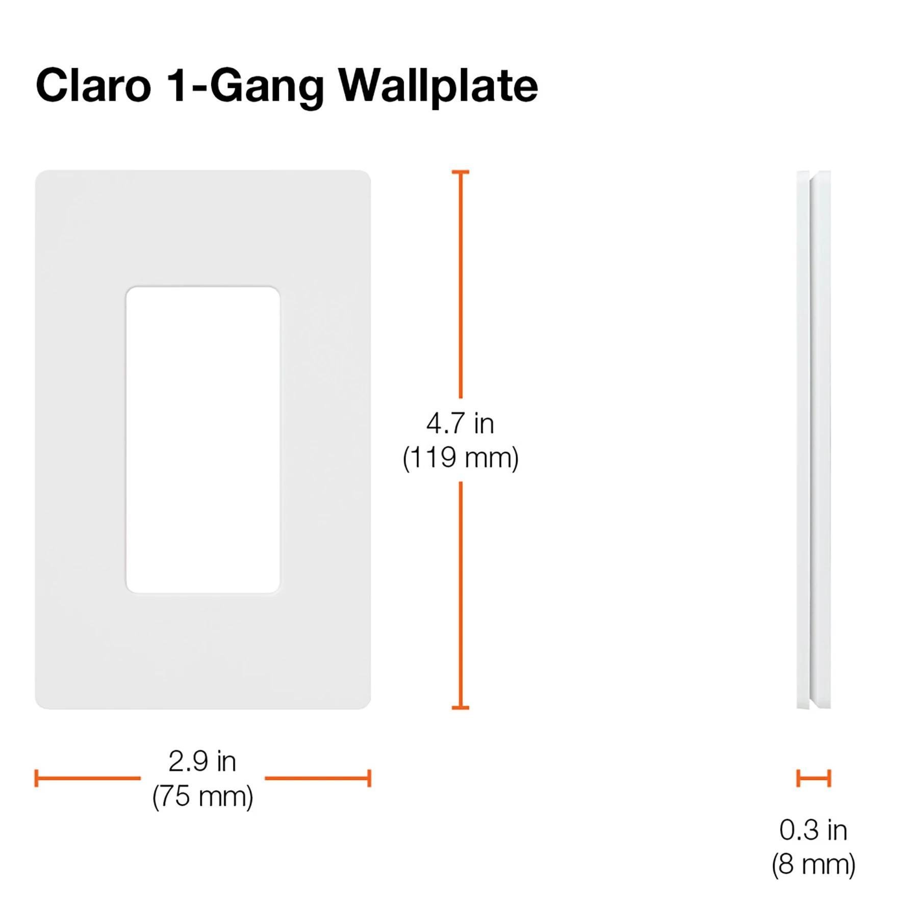 CW-1-WH - CLARO WALLPLATE 1 GNG WH