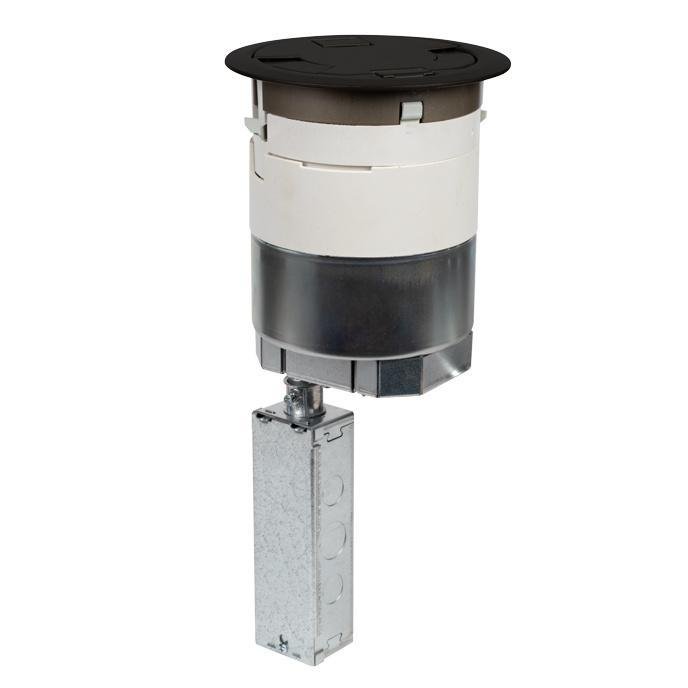 6AT2PBK - 6AT Prewired Evolution™ Poke Thru Device, Flush Style Cover, Black