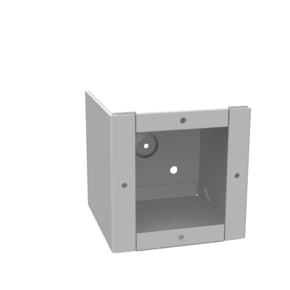 444-SC1-NK - 4X4X4 Screw Cover Type 1 UL Listed Steel No Knockouts ANSI 61 Gray Cover With Teardrop Slots Mounting Holes In Back