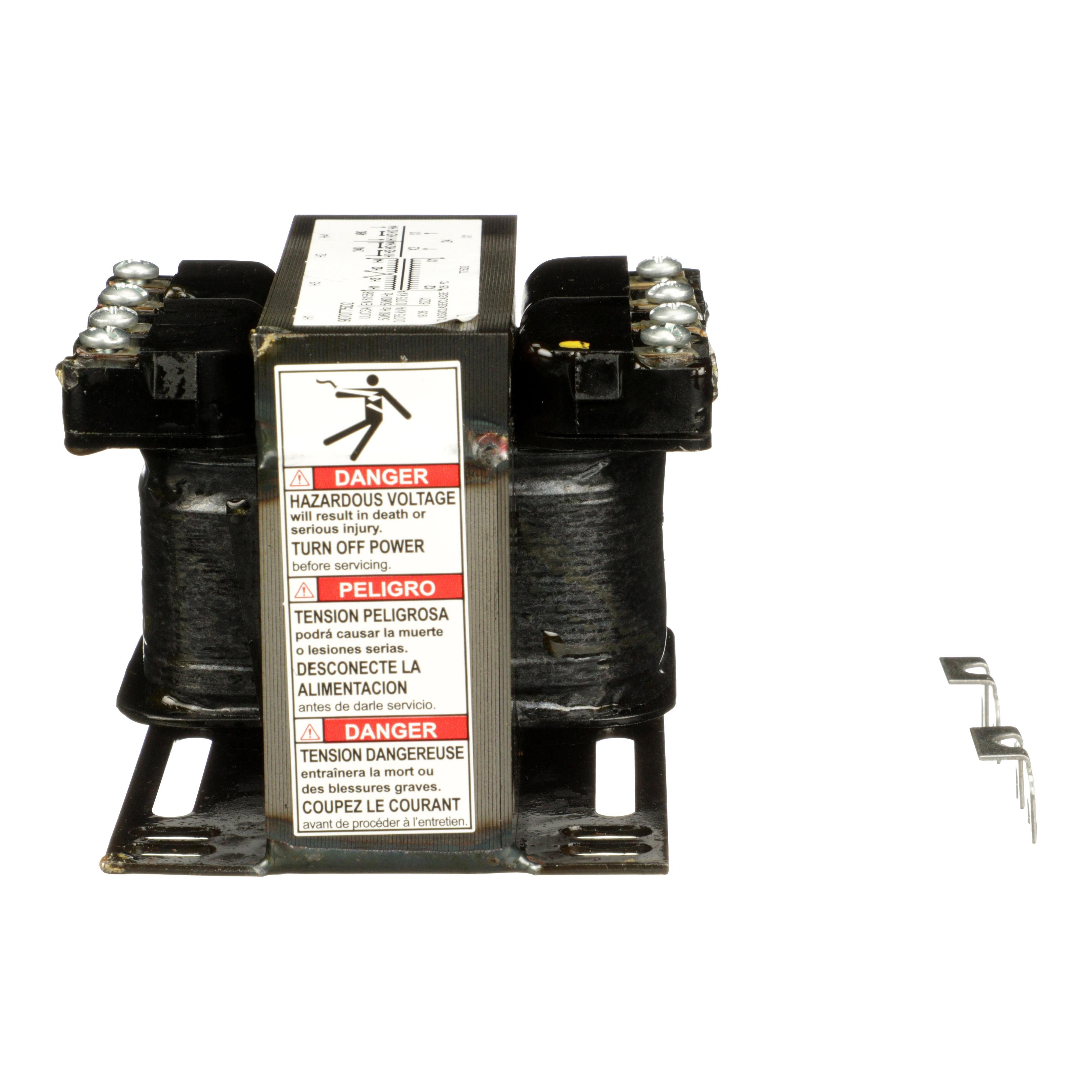 Picture of 9070T75D2 - Transformer, Type T, industrial control, 75VA, 1 phase, 240x480V primary, 24V secondary, 55C rise
