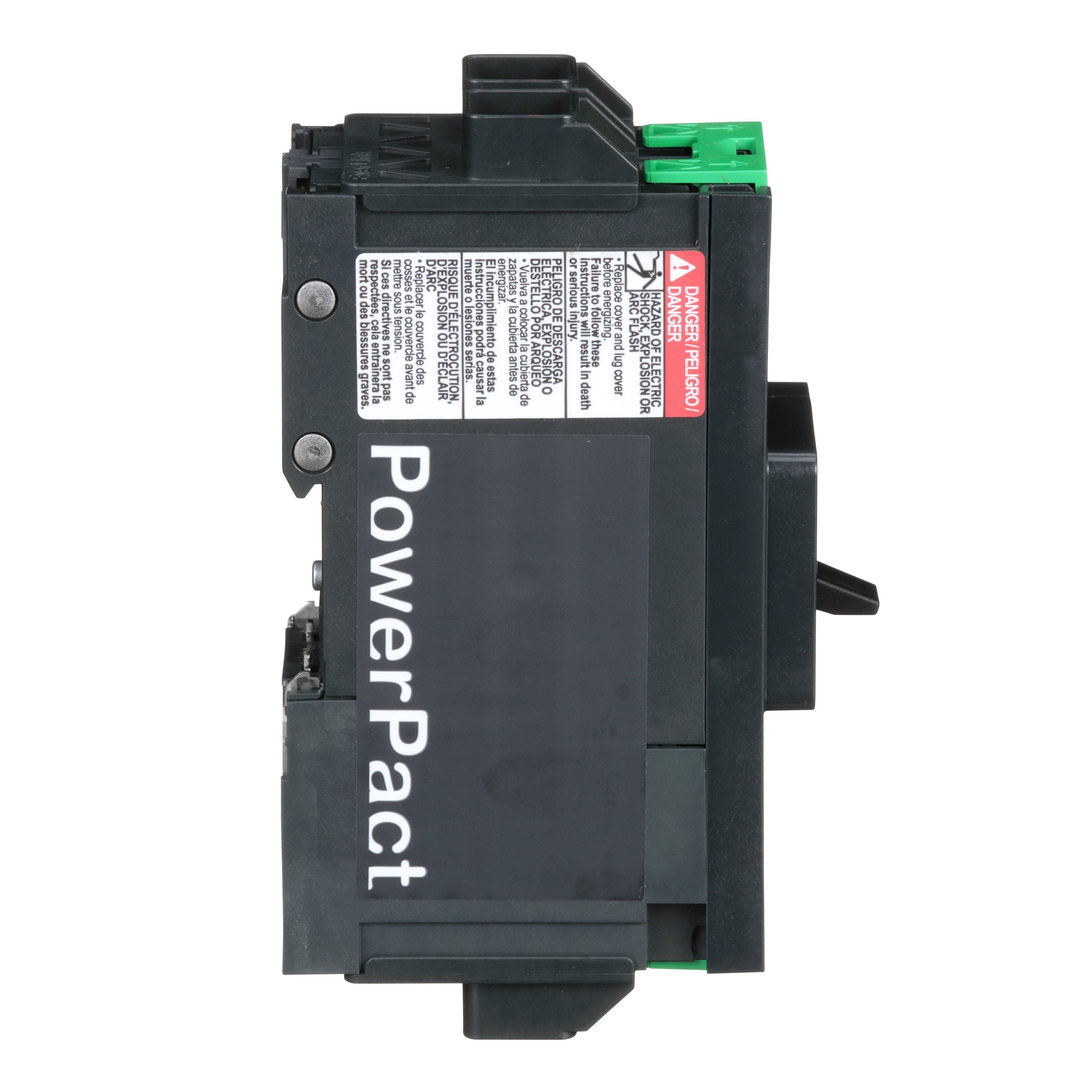 Picture of BDL26020 - Circuit breaker, PowerPacT B, 20A, 2 pole, 600Y/347VAC, 14kA, lugs, thermal magnetic, 80%
