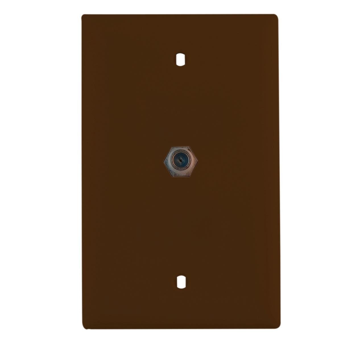 TPCATV - 1-Gang Pre-configured Wall Plate with One F-Type Coupler, Brown