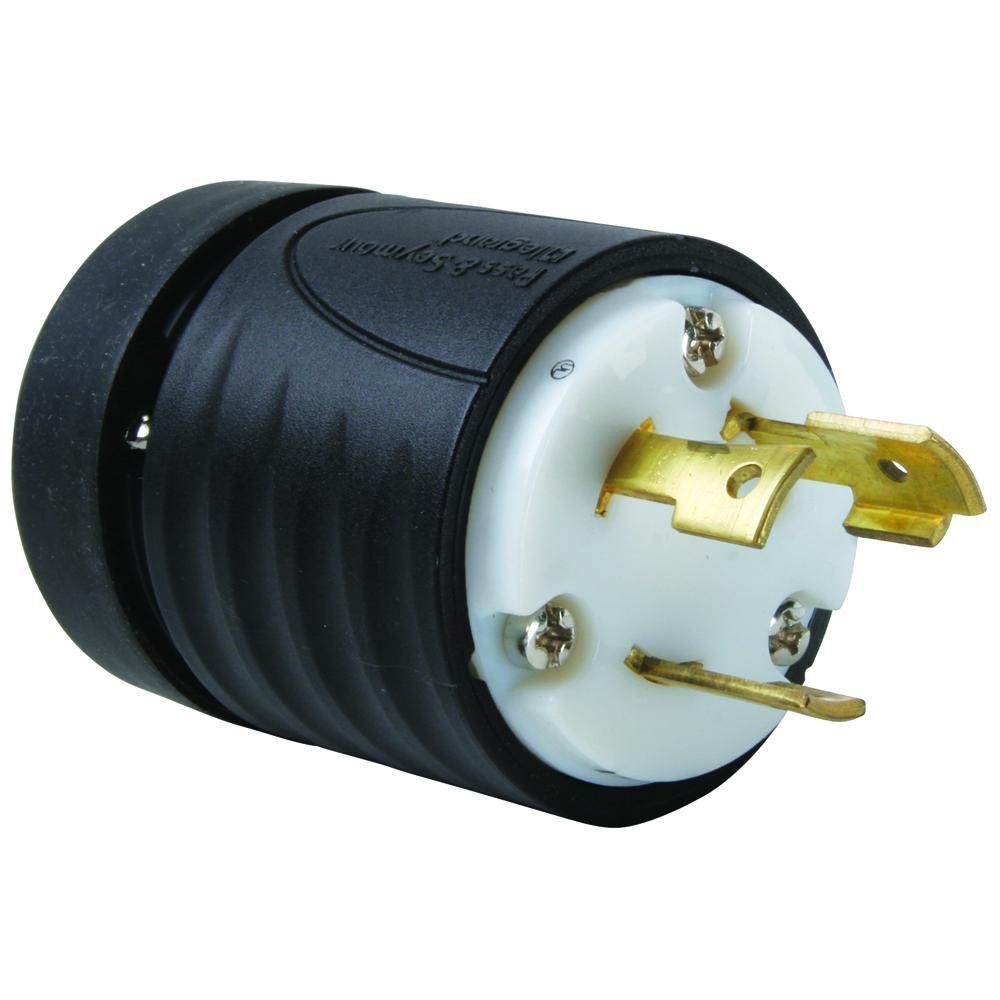 30A NEMA L1030 Plug - Black Back, White Front Body