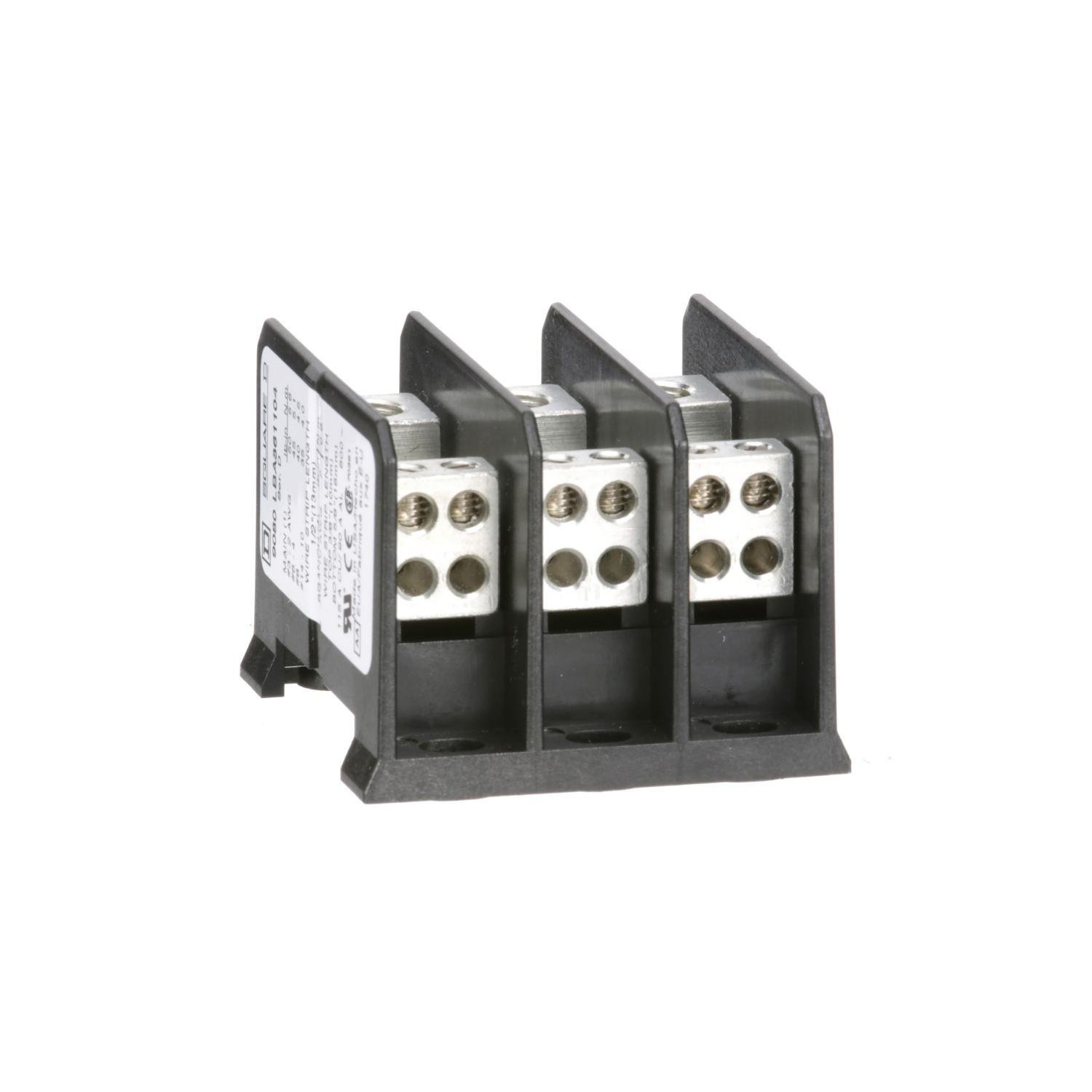 9080LBA361104 - Power distribution block, Linergy, 3 pole, 1 line, 4 load, 115A Cu, 90A Al, 600V