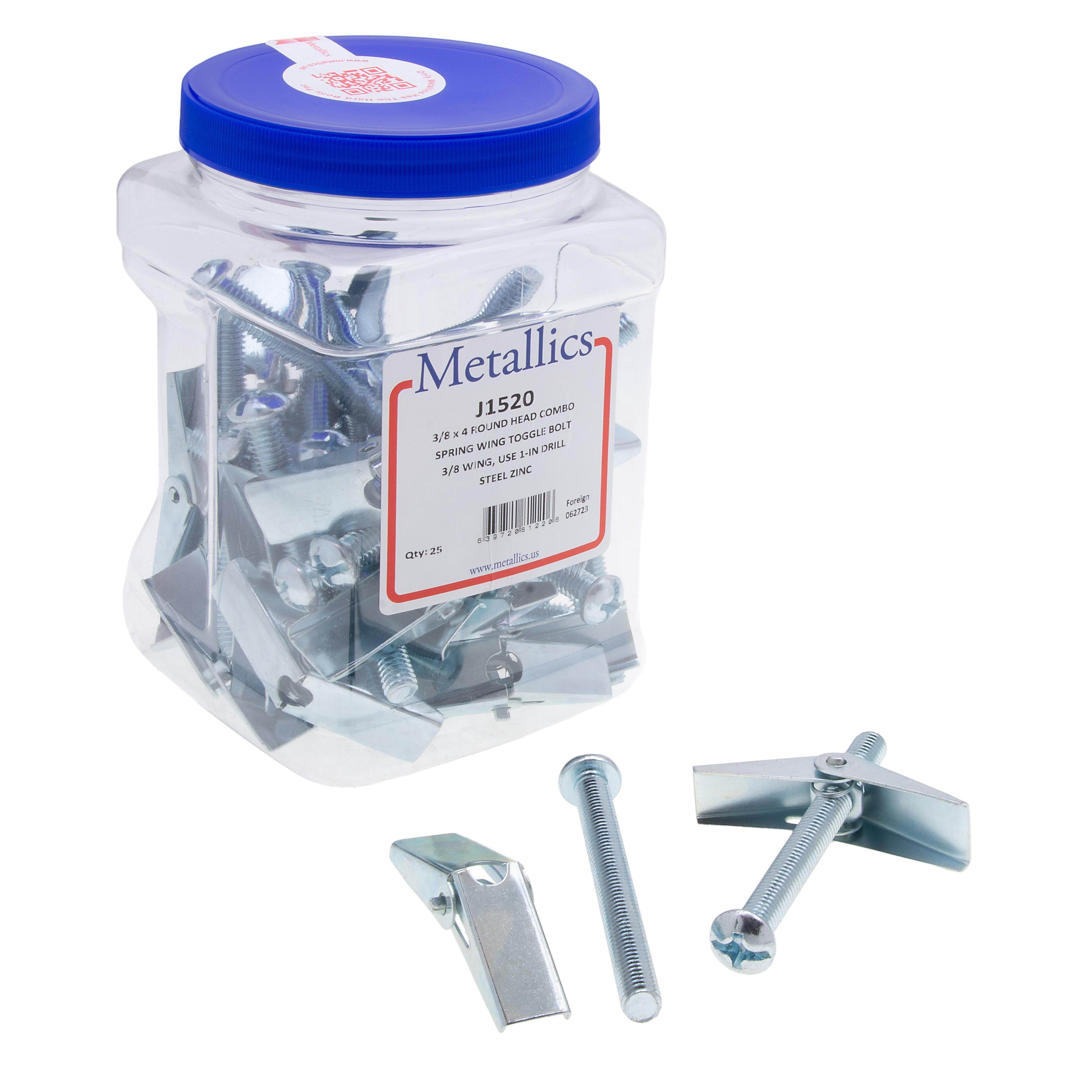 1512B - 1/4 x 4 Rd Head Combo Drive Toggle Bolt & Wing Steel Zinc u/m 1,000