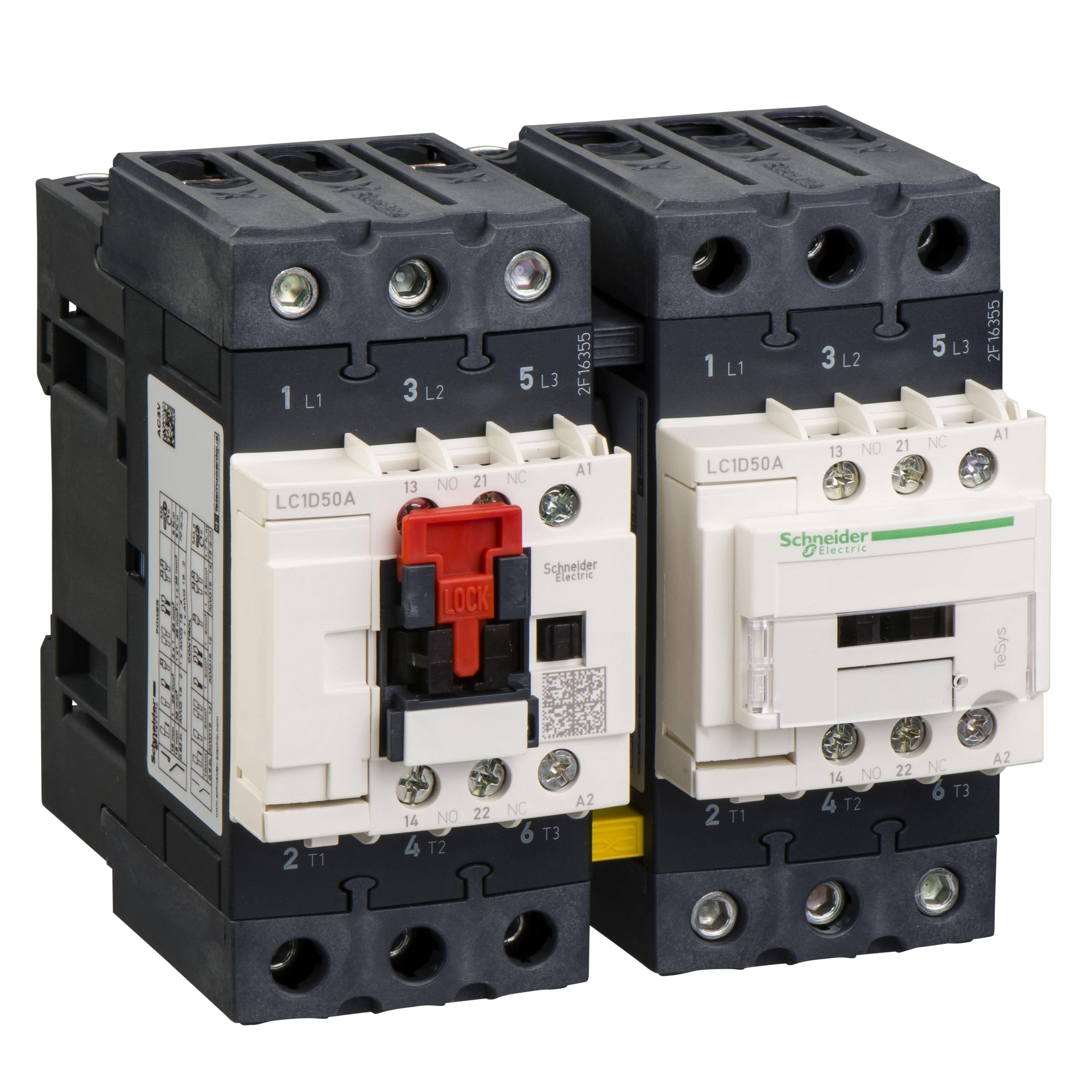 Picture of LC2D50G7 - Reversing Contactor, TeSys Deca, 3P(3NO), AC-3, IEC, 