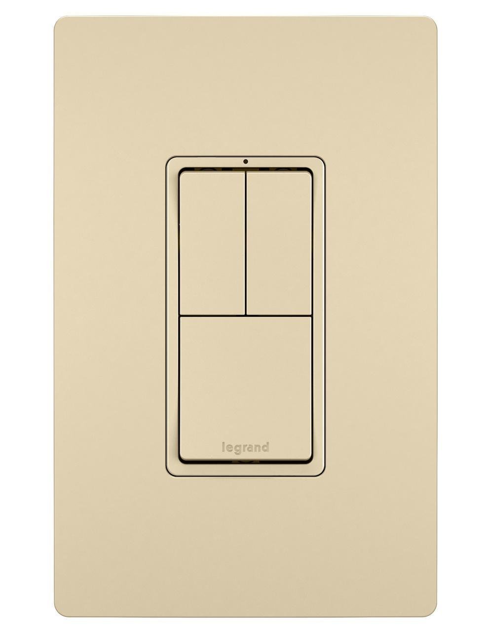Picture of RCD113I - radiant® Two Single-Pole Switches and Single Pole/3-Way Switch, Ivory