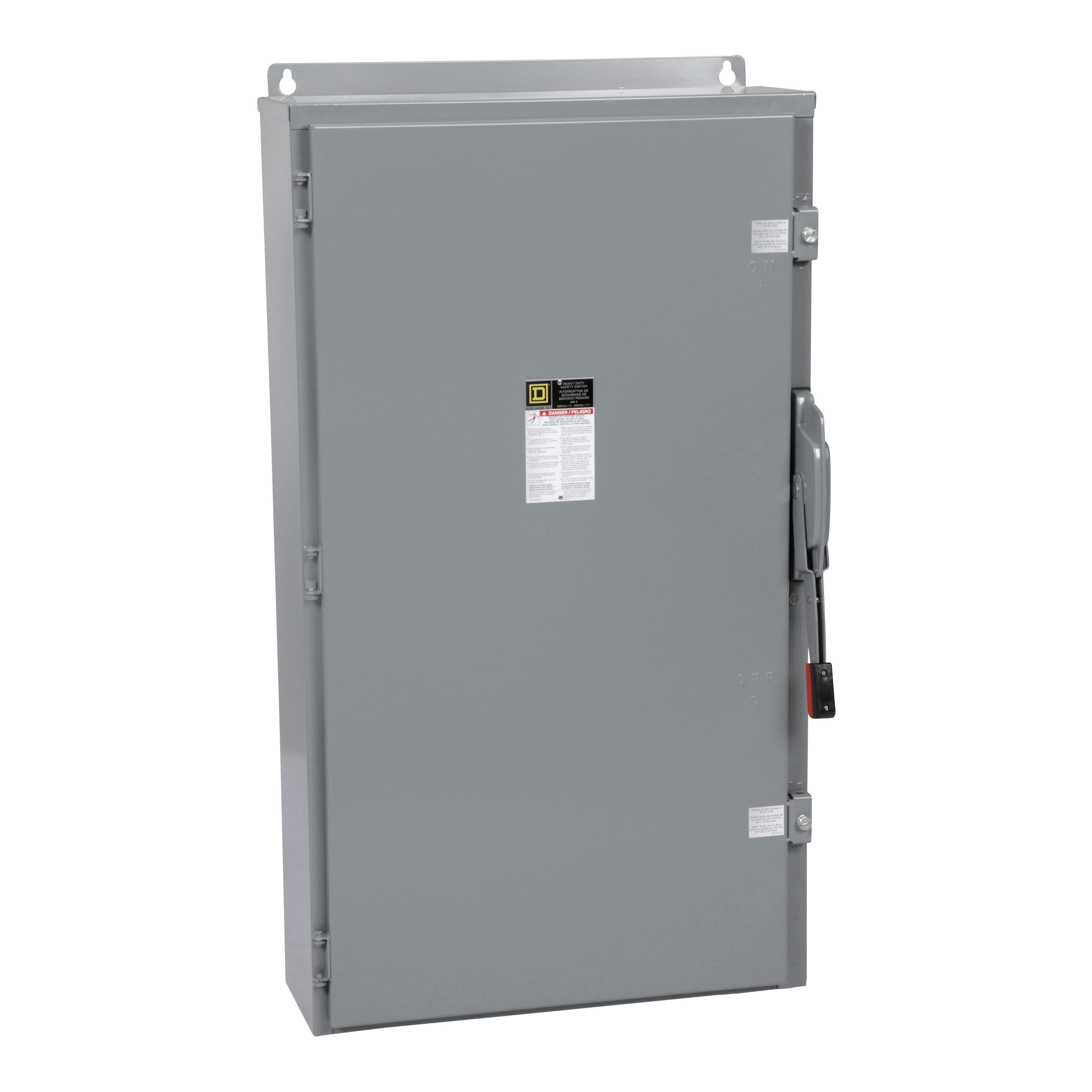 H366AWK - Safety switch, heavy duty, fusible, 600A, 3 wire, 3 pole, 500hp, 600VAC/DC, NEMA 12