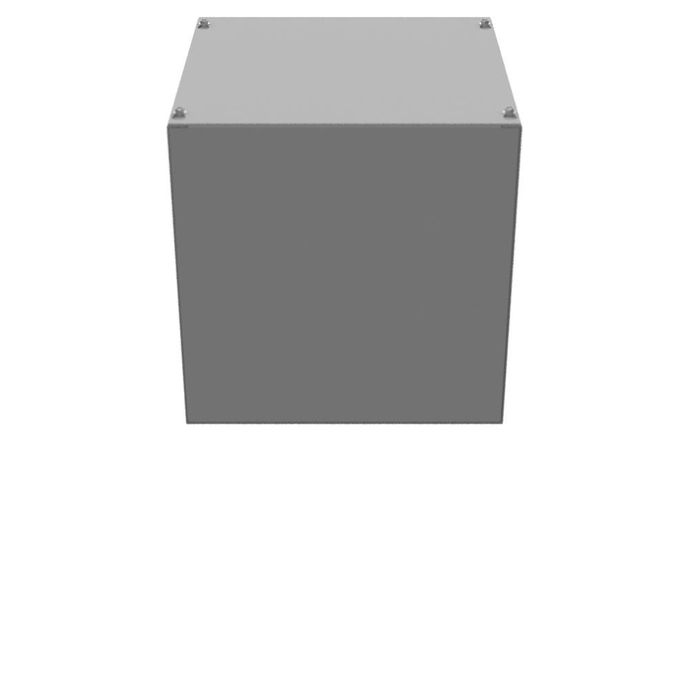 Picture of 121212-SC1-NK - 12x12x12 Screw Cover Type 1 UL Listed Steel No Knockouts ANSI 61 Gray Cover With Teardrop Slots Mounting Holes In Back