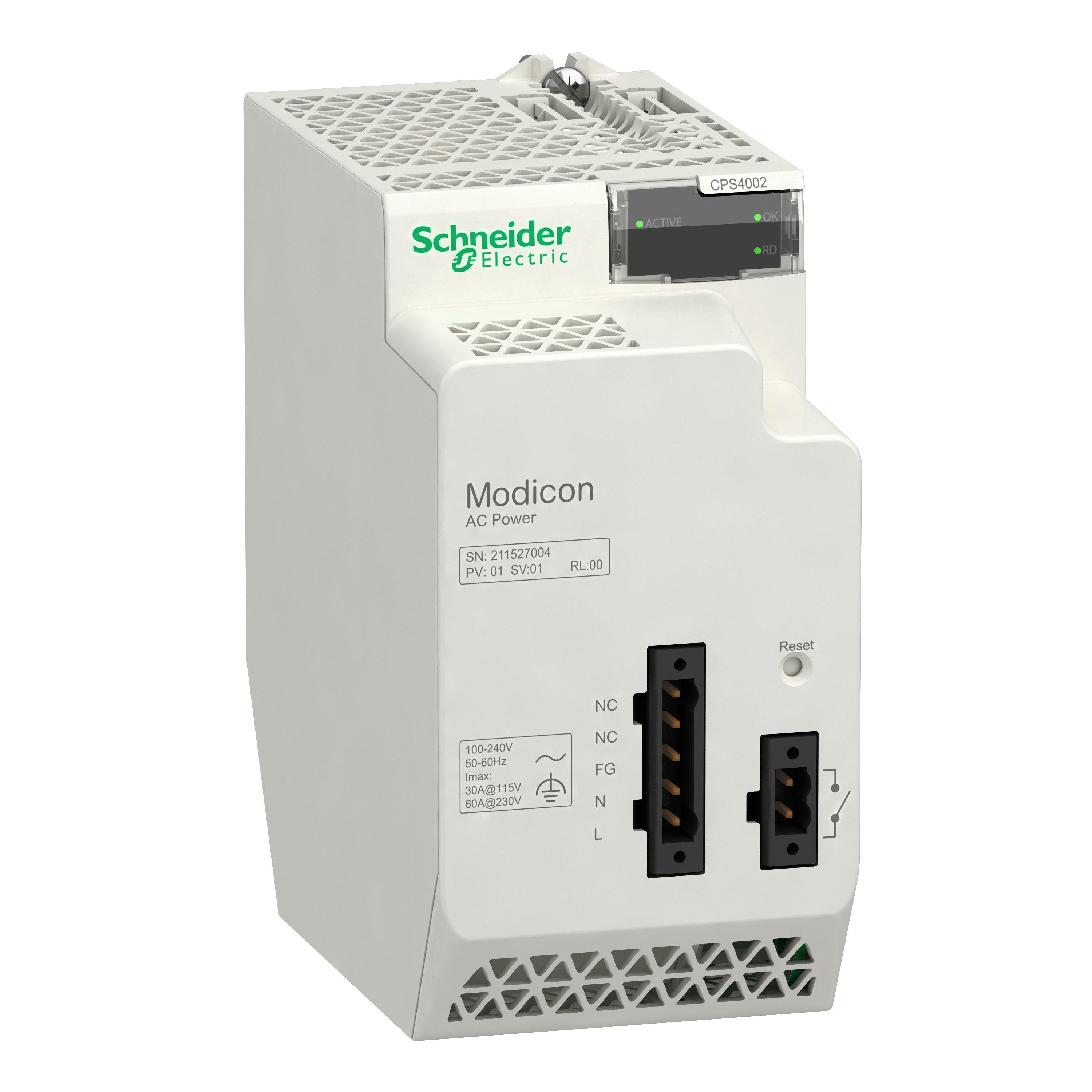 BMXCPS4002 - power supply module, Modicon X80, 100 to 240V AC