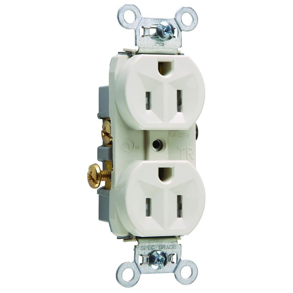 TR15-LA - 15A 125V Commercial Grade Tamper-Resistant Duplex Receptacle, Light Almond
