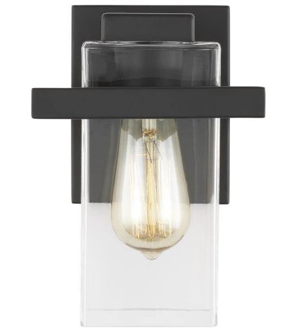 4141501-112 - Mitte Transitional 1-Light Indoor Dimmable Bath Vanity Wall Sconce In Midnight Black Finish With Clear Glass Shade