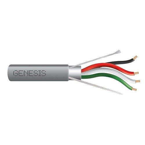 TS164 RISER E-WIRE - Genesis 22221009 16/4 Stranded Shielded Riser Cable, CL3R, FPLR, CMR, FT4, Sunlight Resistant, 1000' (304.8m), Reel, Gray