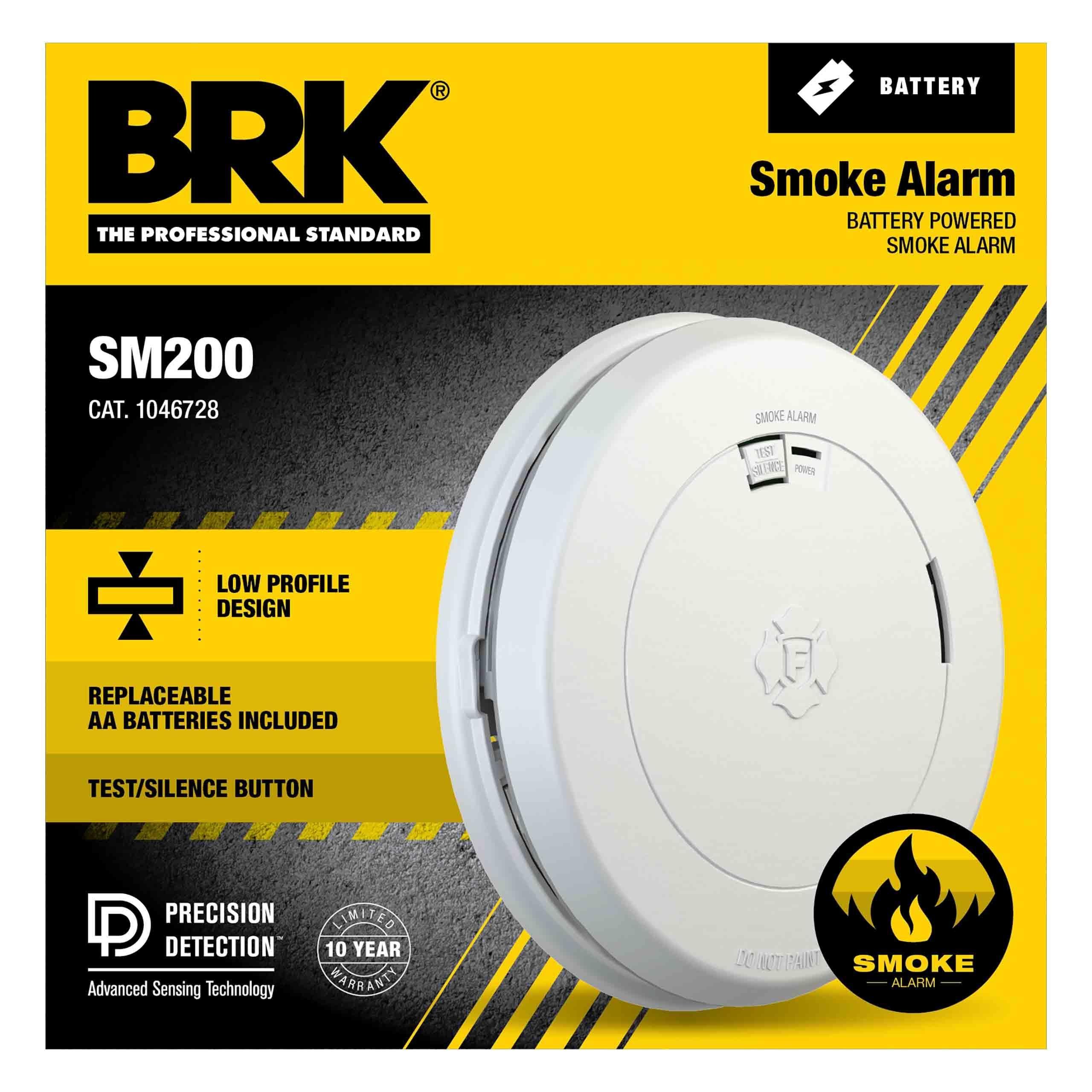 Picture of BRK First Alert SM200 (1046728) Battery powered, Low Profile, Smoke Alarm with Replaceable Battery and Silence Feature