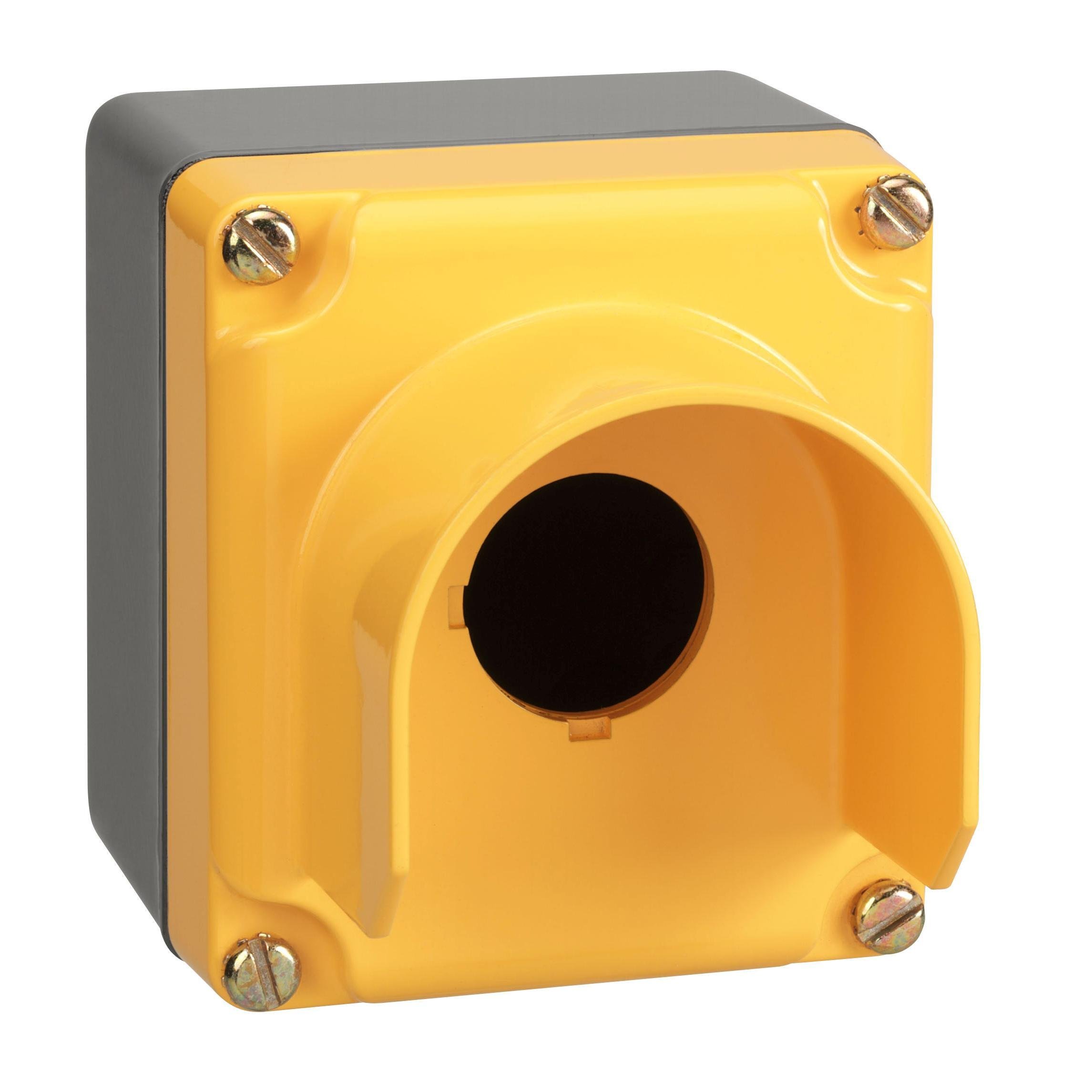 Picture of 9001KYG1Y - Empty enclosure control station, Harmony 9001K, Harmony 9001SK, aluminium, yellow, 1 cut out, 30mm
