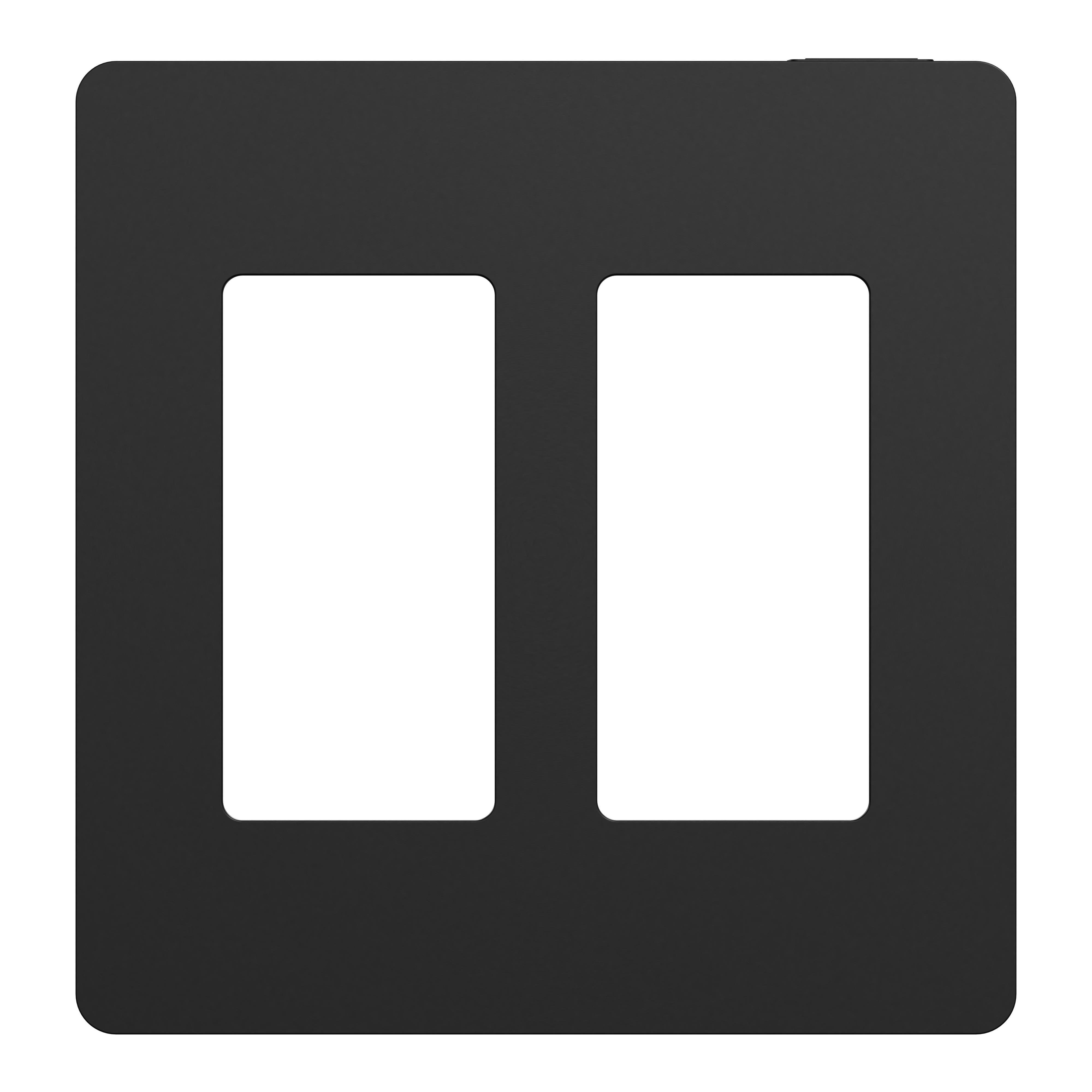 SQWP141002BK - Cover frame, X Series, 2 gangs, screwless, black, matte finish