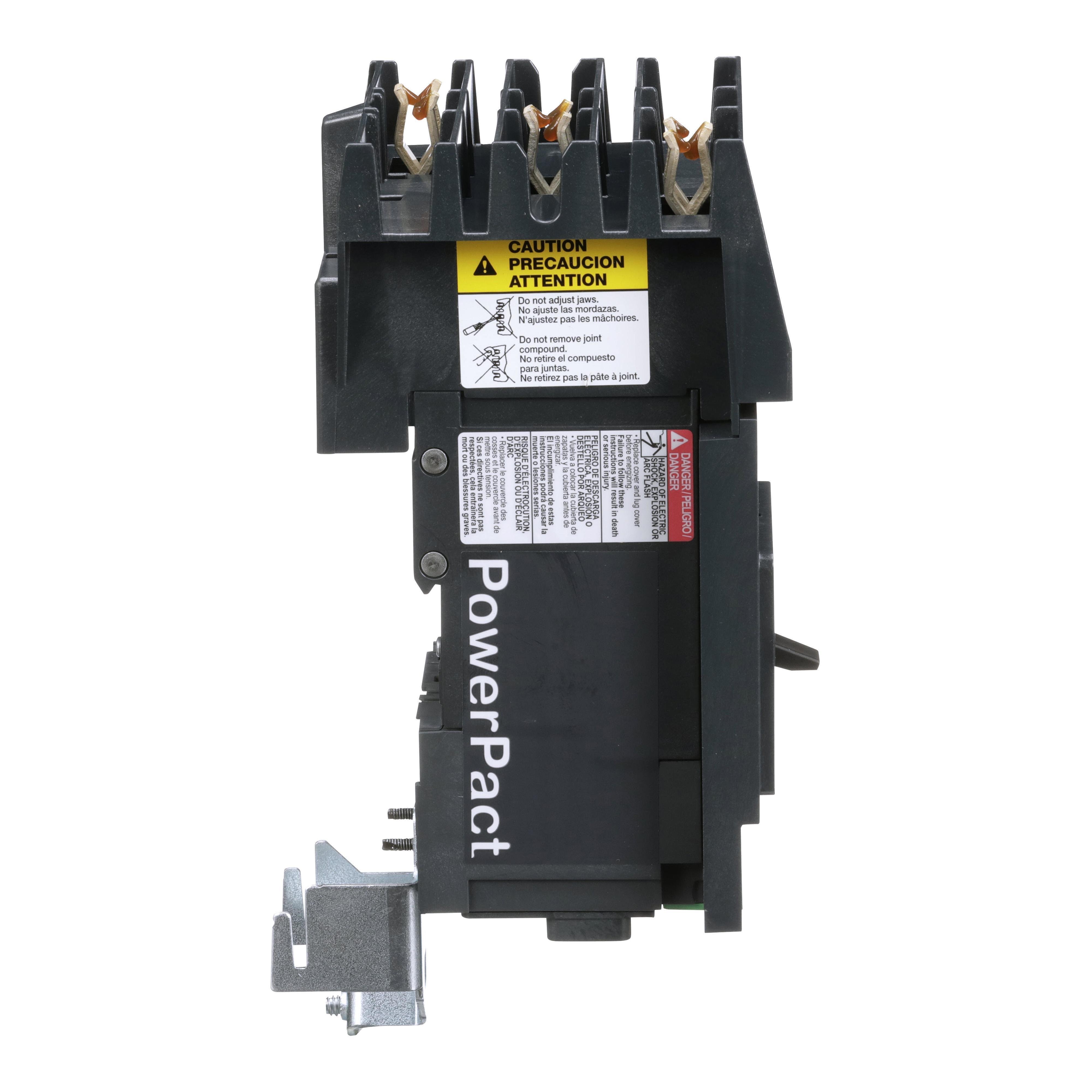 Picture of BDA36125 - Circuit breaker, PowerPacT B, 125A, 3 pole, 600Y/347VAC, 14kA, I-Line, thermal magnetic, 80%, ABC