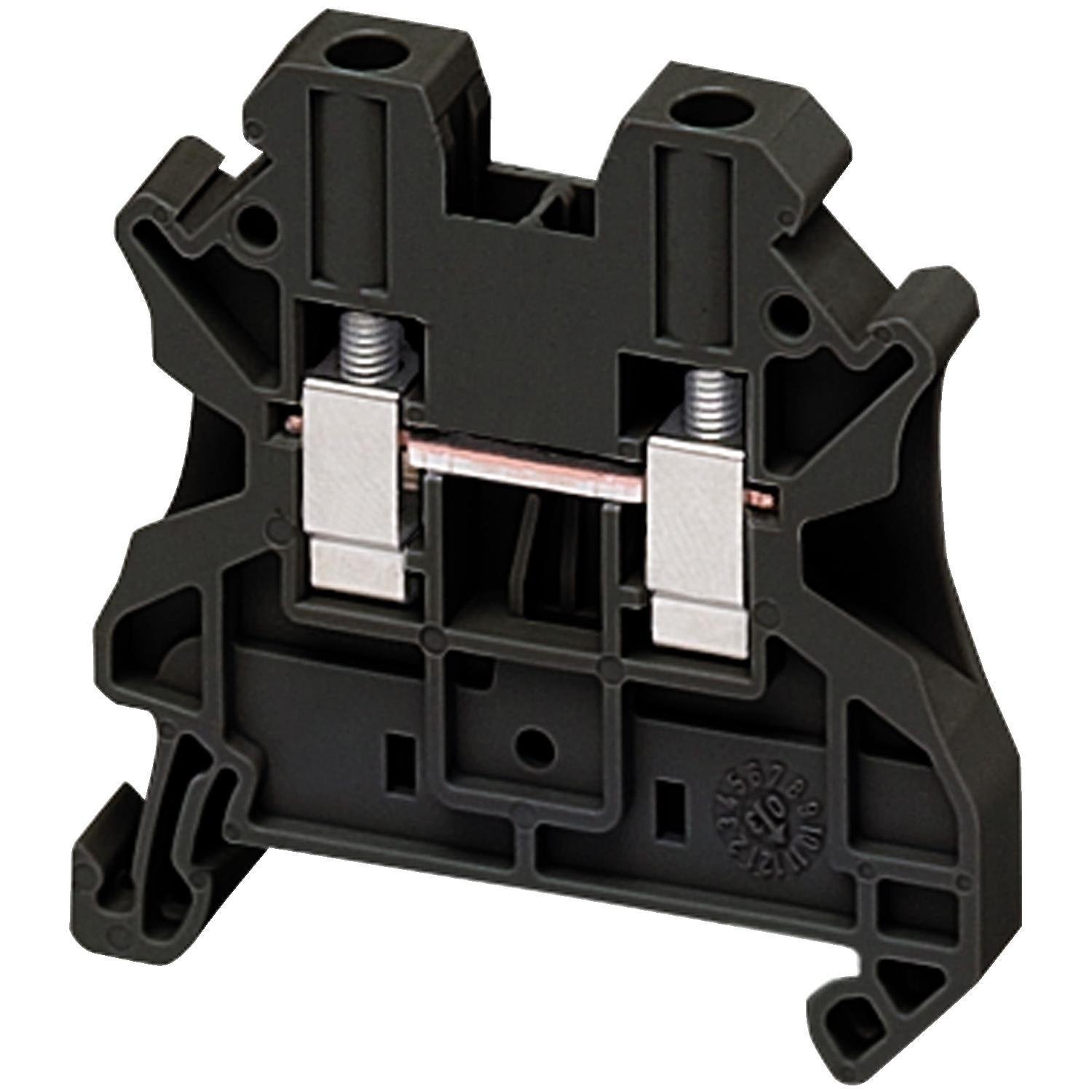 NSYTRV42BK - Terminal Blocks, Linergy, feed through, 30A, 600V, screw termination, 2 points, 26AWG to 10AWG, black