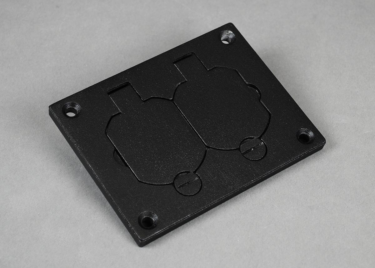 Picture of 828R-TCAL-BK - Omnibox® Rectangular Black Duplex Cover Plate