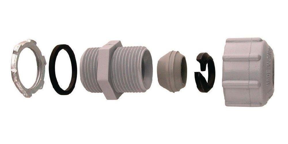 077244 - TSRCU 10 1/2" PVC THR STRAIN RELIEF CONNECTOR SCEPTER