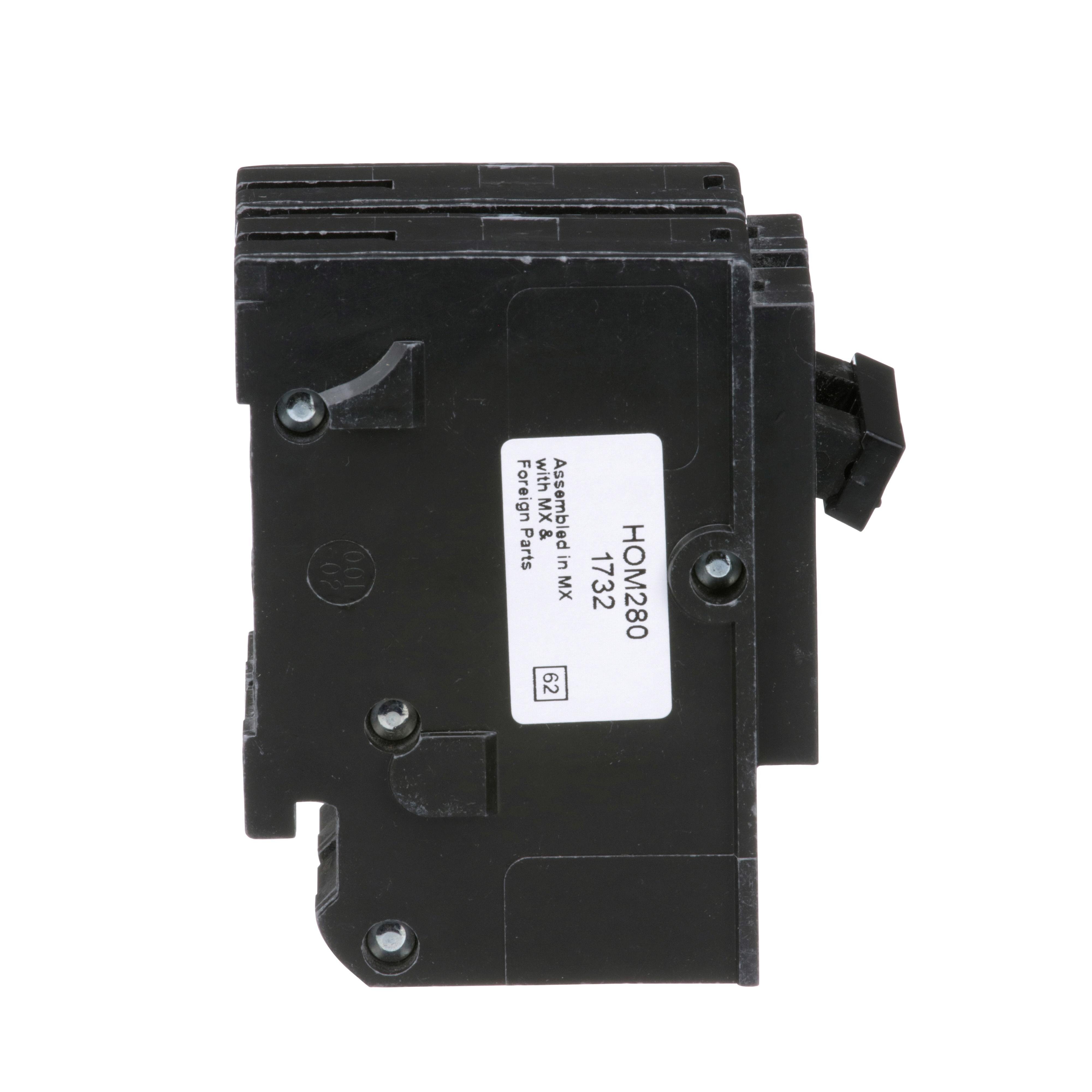 Picture of HOM280 - Mini circuit breaker, Homeline, 80A, 2 pole, 120/240VAC, 10kA AIR, standard type, plug in, UL