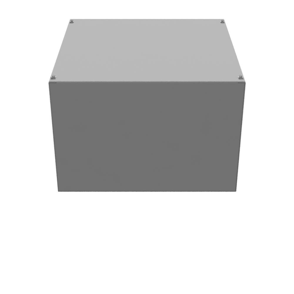 Picture of 181812-SC1-NK - 18x12x18 Screw Cover Type 1 UL Listed Steel No Knockouts ANSI 61 Gray Cover With Teardrop Slots Mounting Holes In Back