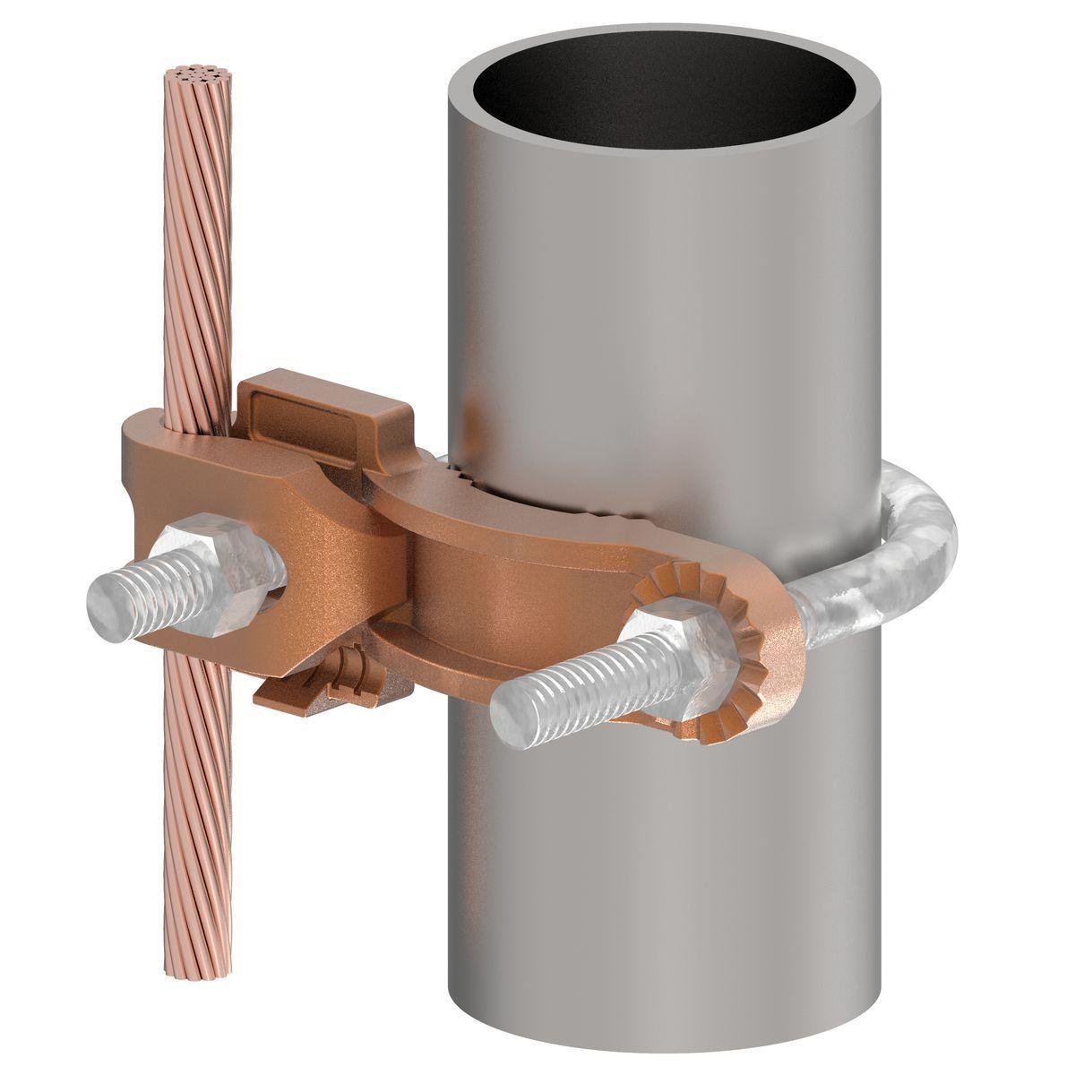 Picture of GAR3904 - Mechanical Grounding Connector, Conductor to Water Pipe, 4-4/0 AWG, 2-1/2" - 3-1/2" Pipe , 3/8" Stud