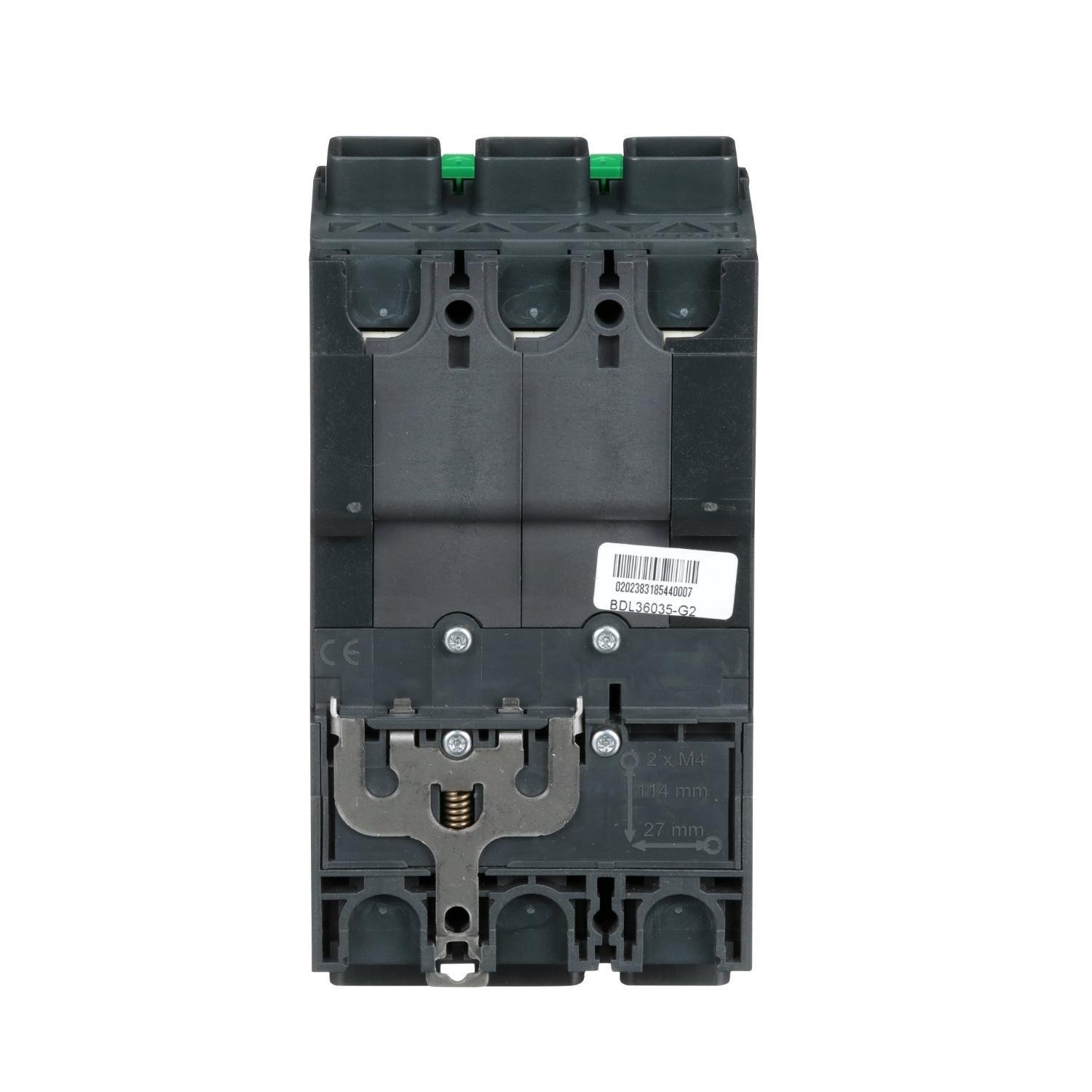 Picture of BDL36035 - Circuit breaker, PowerPacT B, 35A, 3 pole, 600Y/347VAC, 14kA, lugs, thermal magnetic, 80%