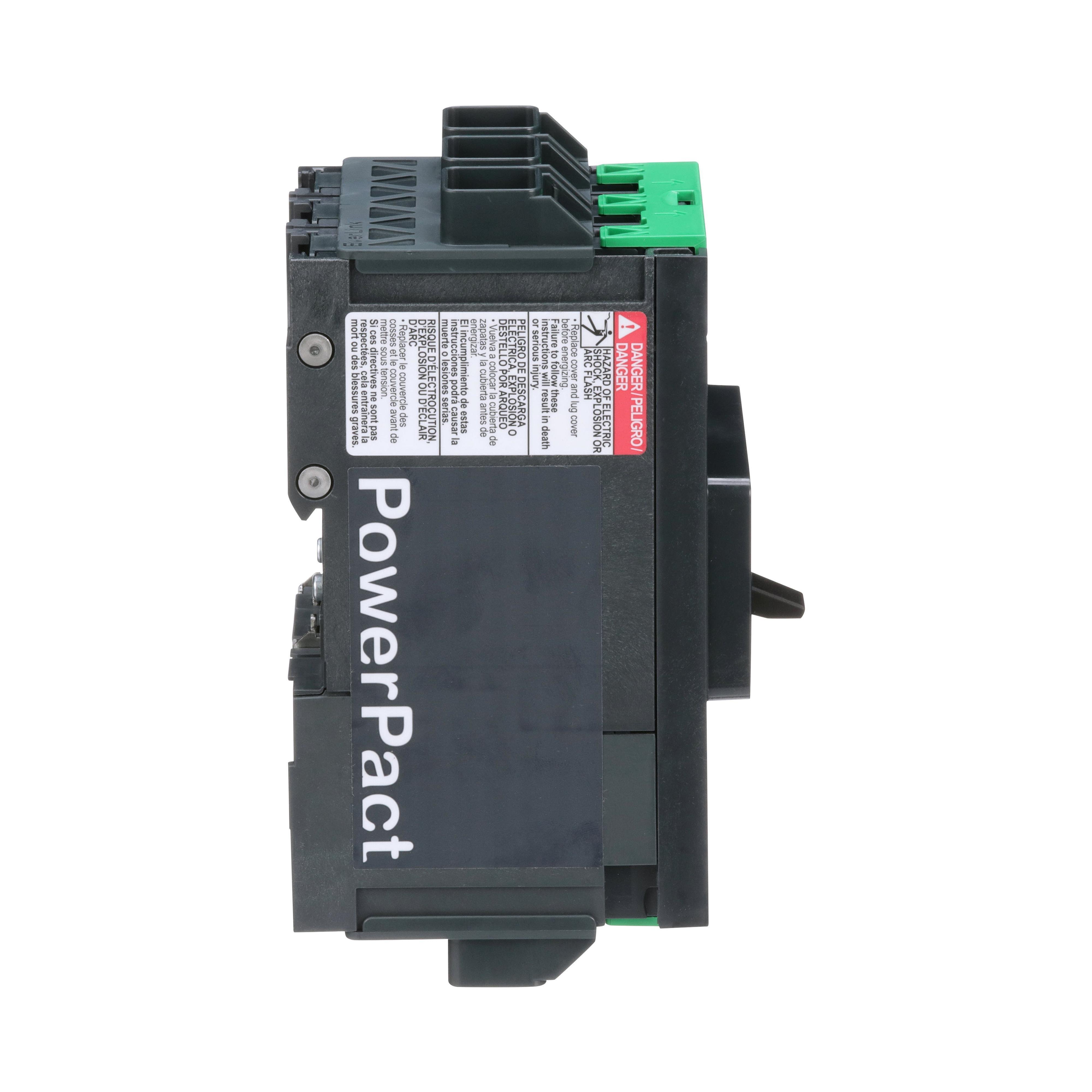 Picture of BDL36020 - Circuit breaker, PowerPacT B, 20A, 3 pole, 600Y/347VAC, 14kA, lugs, thermal magnetic, 80%