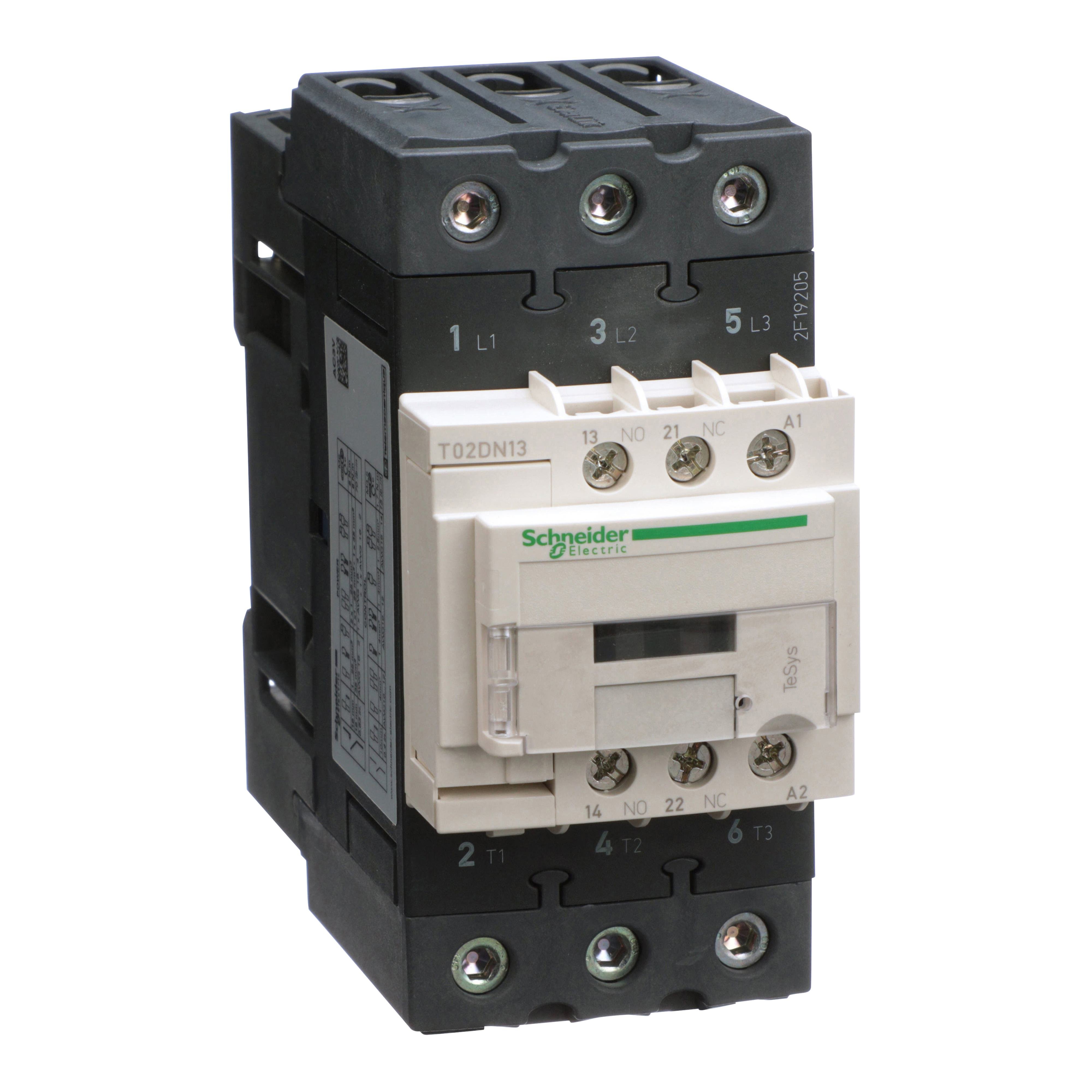 T02DN13G7 - Contactor, Tesys N Contactors, nonreversing, 3P, 3phase, 45A, 25HP at 460VAC, NEMA size 2, 120VAC 50/60Hz coil, open