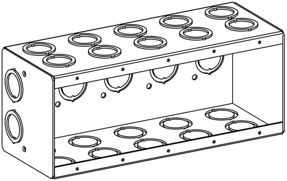 MB-5 - 3-1/2" DEEP, 5-GANG MASONRY BOX WITH CKO