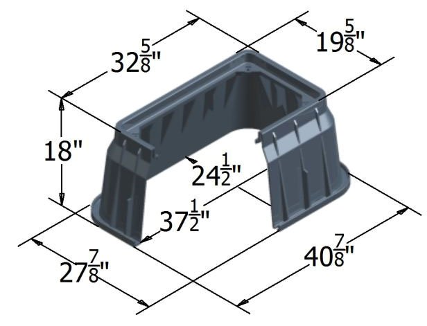 17301017 - 17"x30" Green "ELECTRIC" 18" Depth HDPE Handhole with Hex Bolt