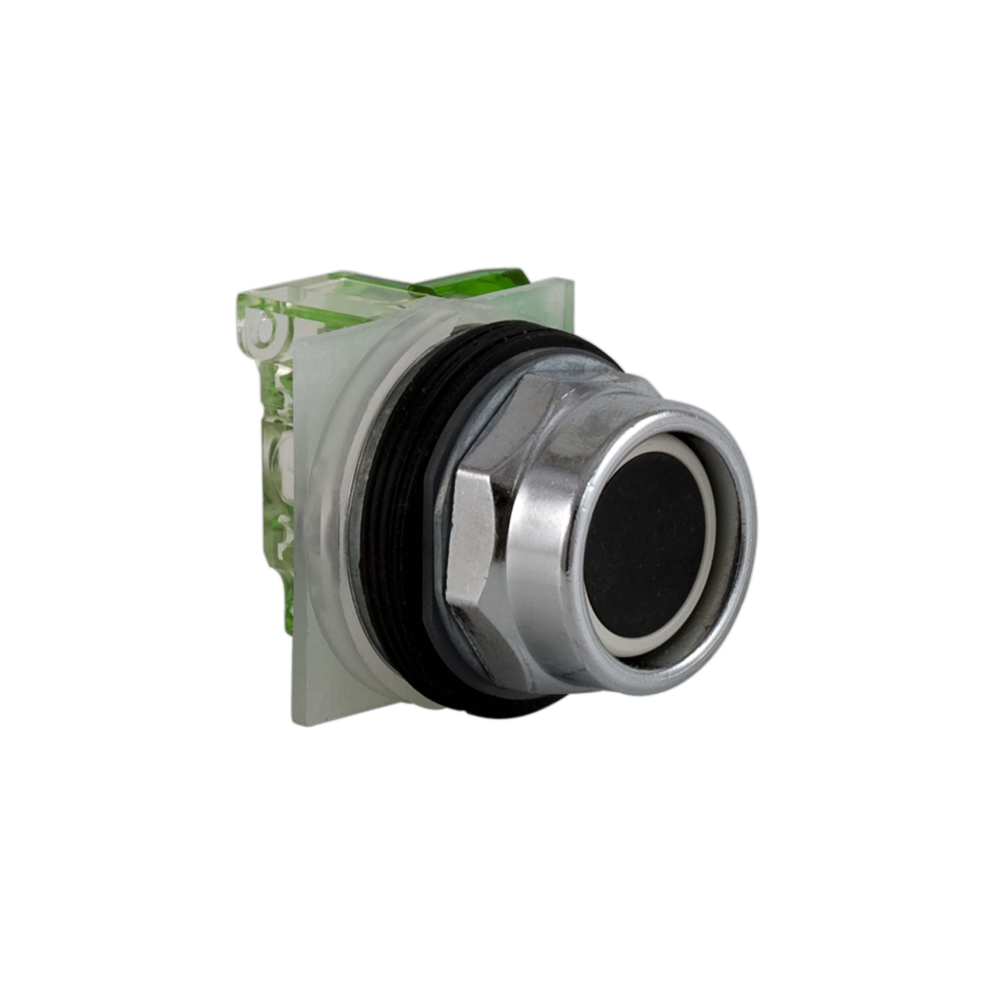 9001KR2BH5 - Push-button, Harmony 9001K, metal, recessed, black, 30mm, spring return, 1 NO