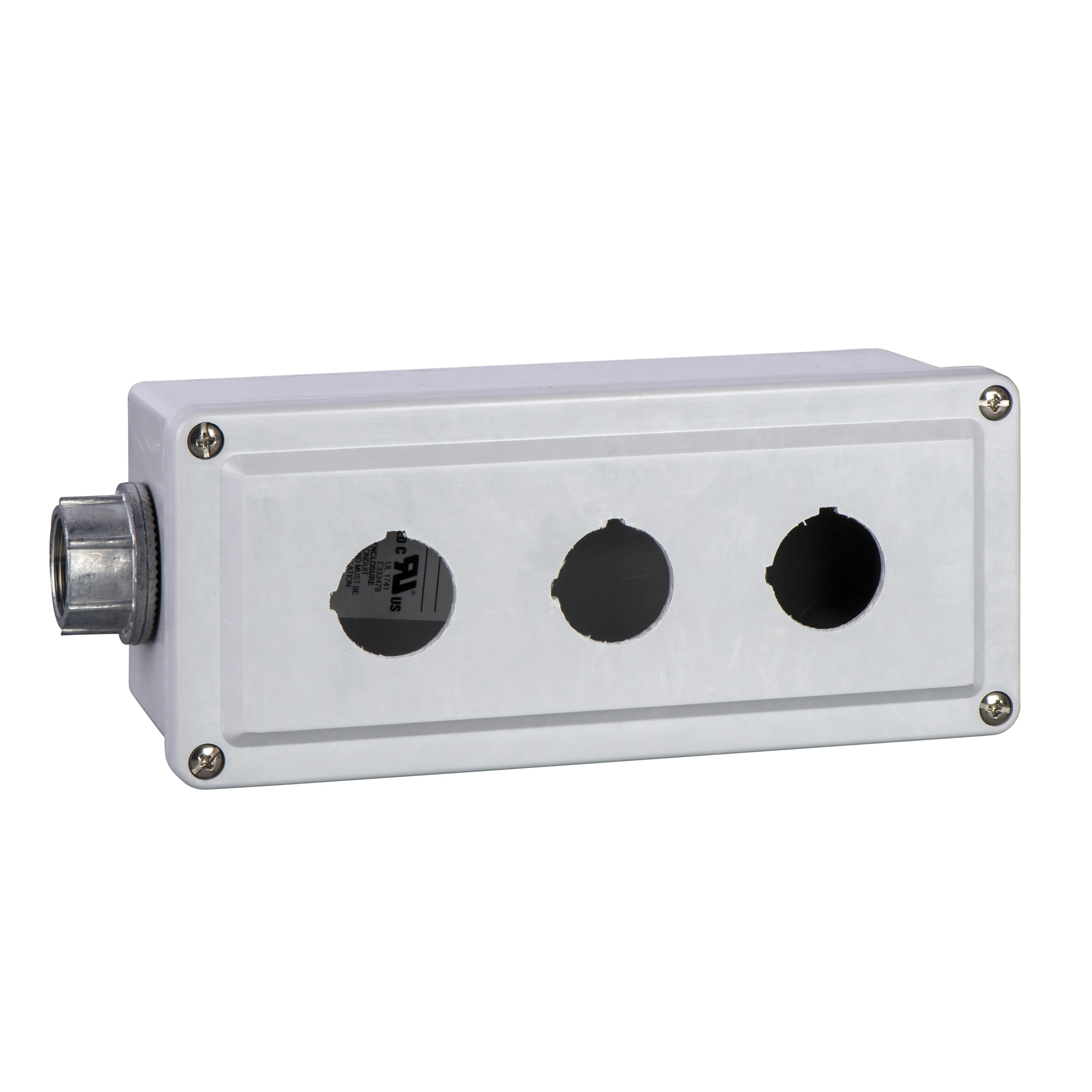 9001SKY3 - Empty enclosure control station, Harmony 9001K, Harmony 9001SK, plastic, 3 cut outs, 30mm, for 3 4 cable entry