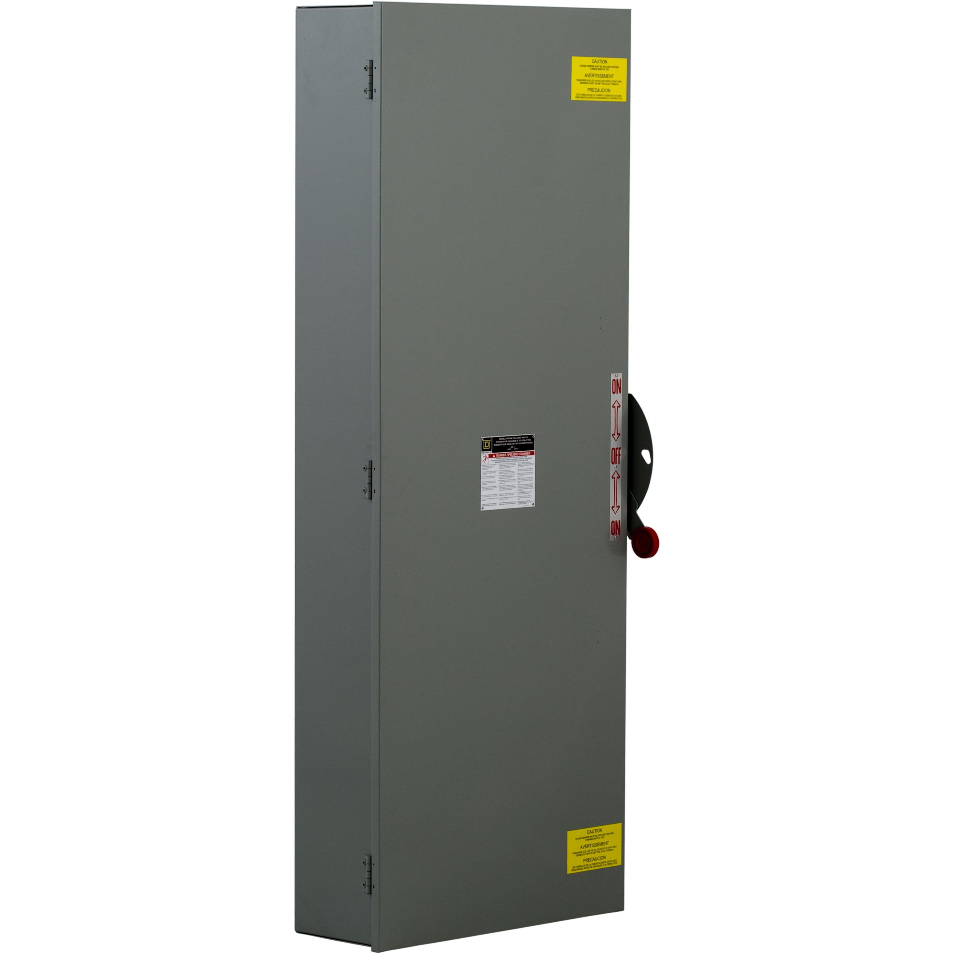 DTU366R - Safety switch, double throw, non fusible, 3 pole, 3 wire, 600VAC, 250VDC, 600A, Type 3R