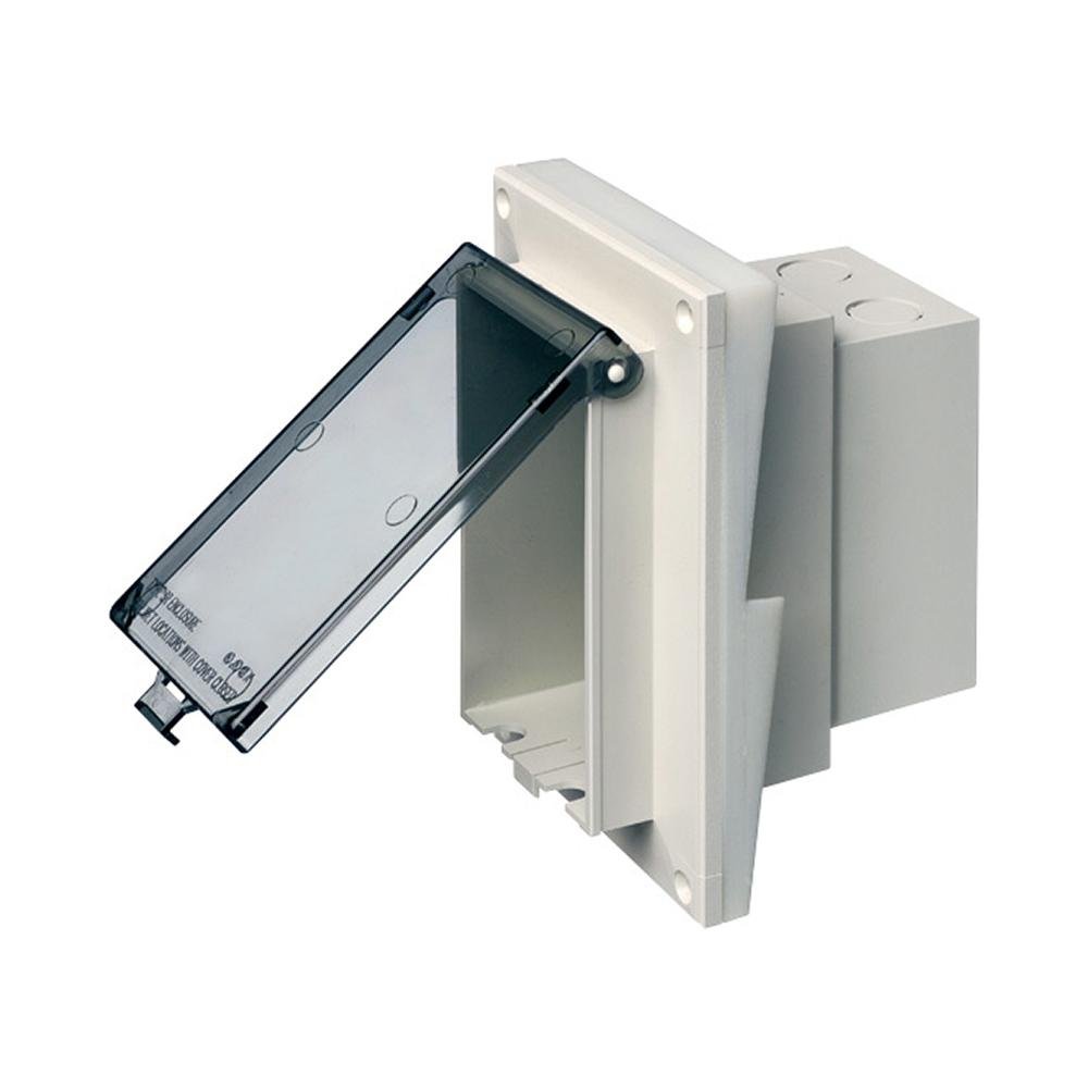 DBVR131C - Low profile Inbox for retrofit siding construction. Vertical with clear cover. Siding Lap size 1-1/4 or 5/16