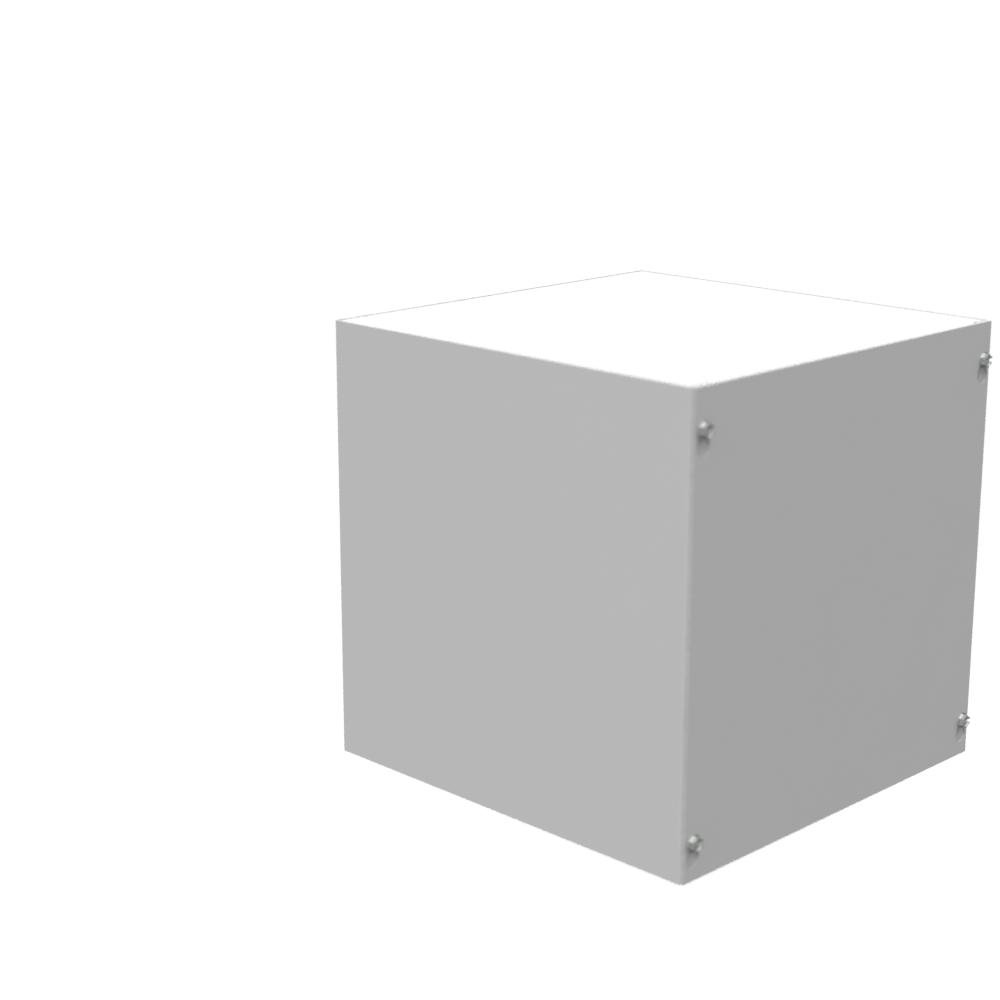 Picture of 121212-SC1-NK - 12x12x12 Screw Cover Type 1 UL Listed Steel No Knockouts ANSI 61 Gray Cover With Teardrop Slots Mounting Holes In Back