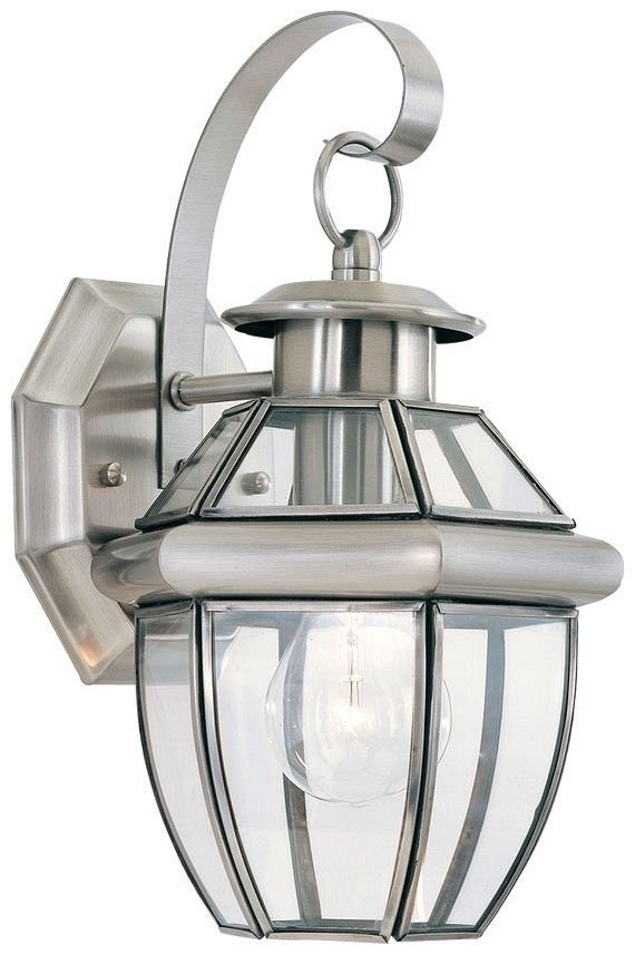 8037-965 - Lancaster One Light Outdoor Wall Mount Lantern Antique Brushed Nickel