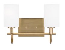 4457102-848 - Generation Lighting Oak Moore Two Light Wall/Bath Satin Brass Black/White Cord (4457102-848)