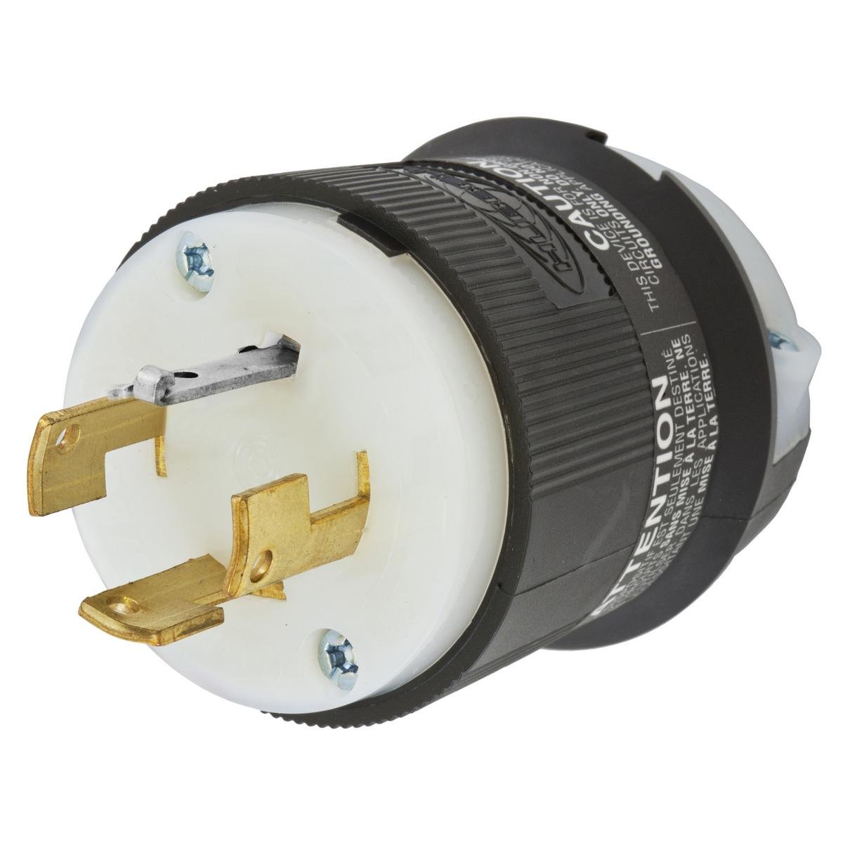 HBL7411C - Locking Devices, Twist-Lock®, Industrial, Male Plug, 20A 3-Phase 120/208VAC, 4-Pole 4-Wire Non-Grounding, Non- NEMA, Screw Terminal, Black and White