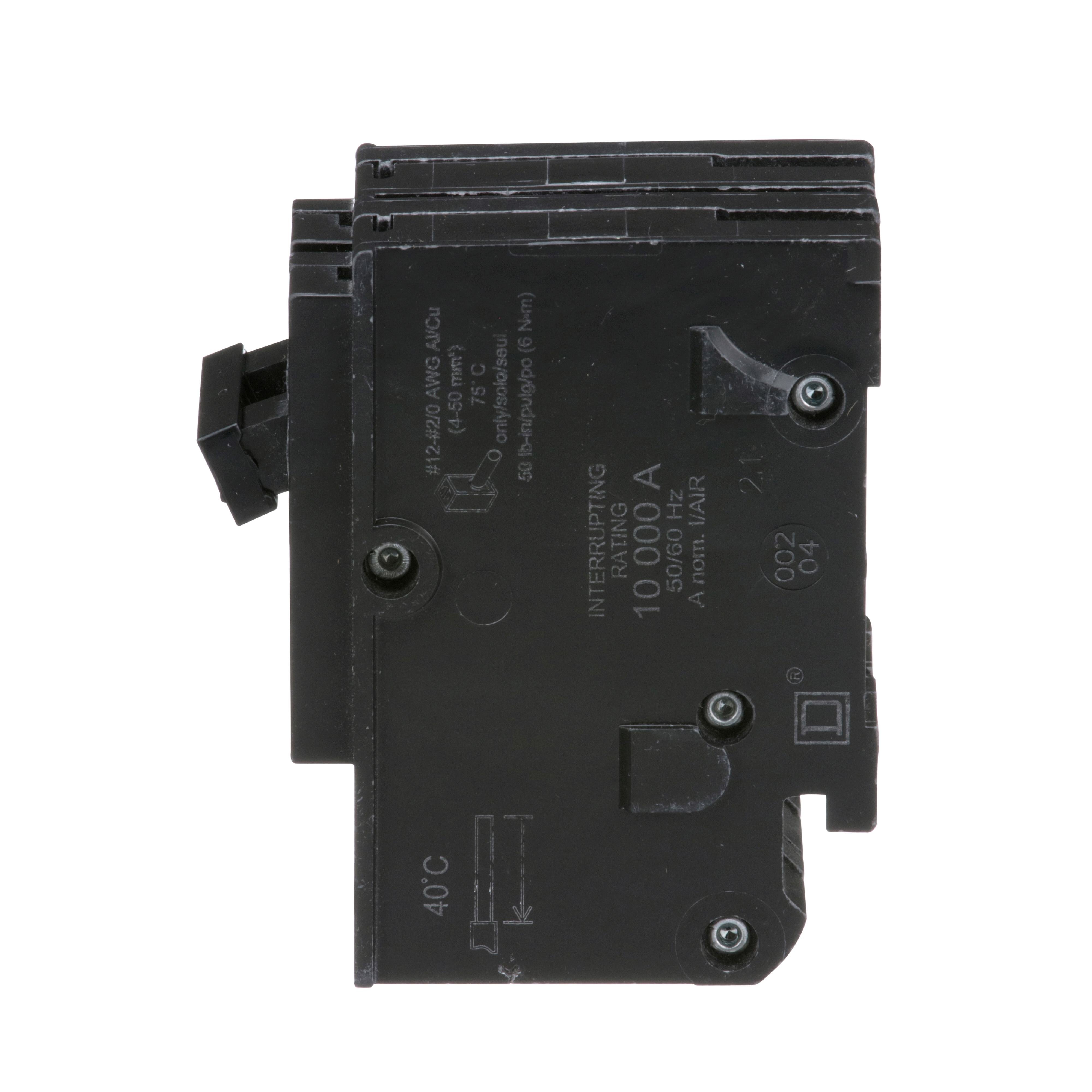 Picture of HOM2125 - Mini circuit breaker, Homeline, 125A, 2 pole, 120/240VAC, 10kA AIR, standard type, plug in, UL