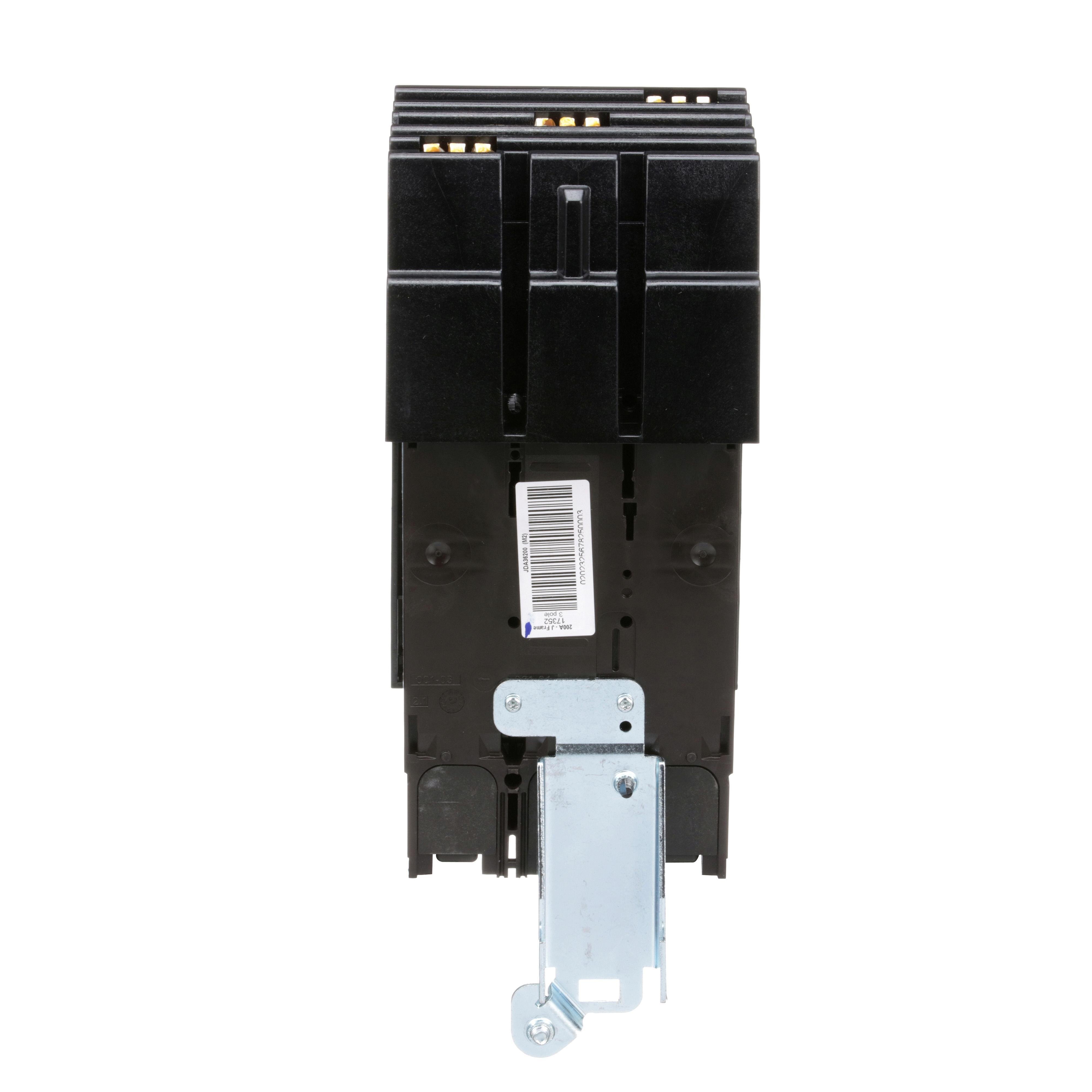 Picture of JDA36200 - Circuit breaker, PowerPacT J, 200A, 3 pole, 600VAC, 14kA, I-Line, thermal magnetic, 80%, ABC