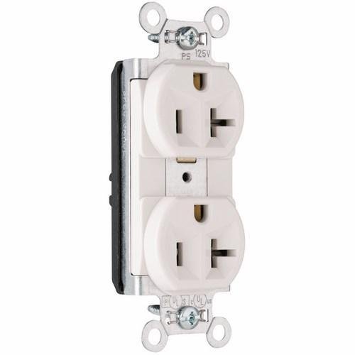 PT5362-W - PlugTail® 20A 125V Spec-Grade Duplex Receptacle, White