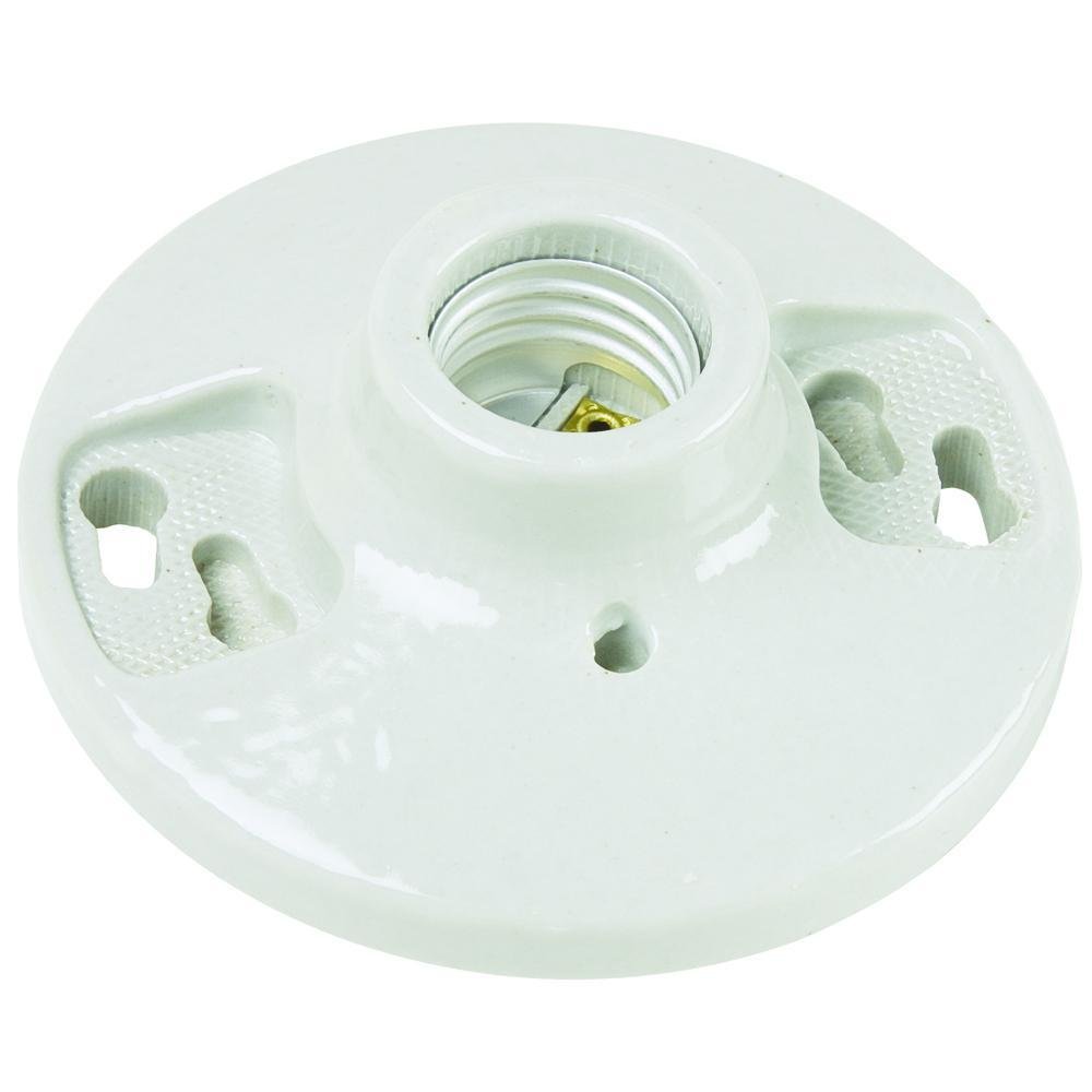 274 - Porcelain Medium Base Lampholder 4-Terminal 250V, White