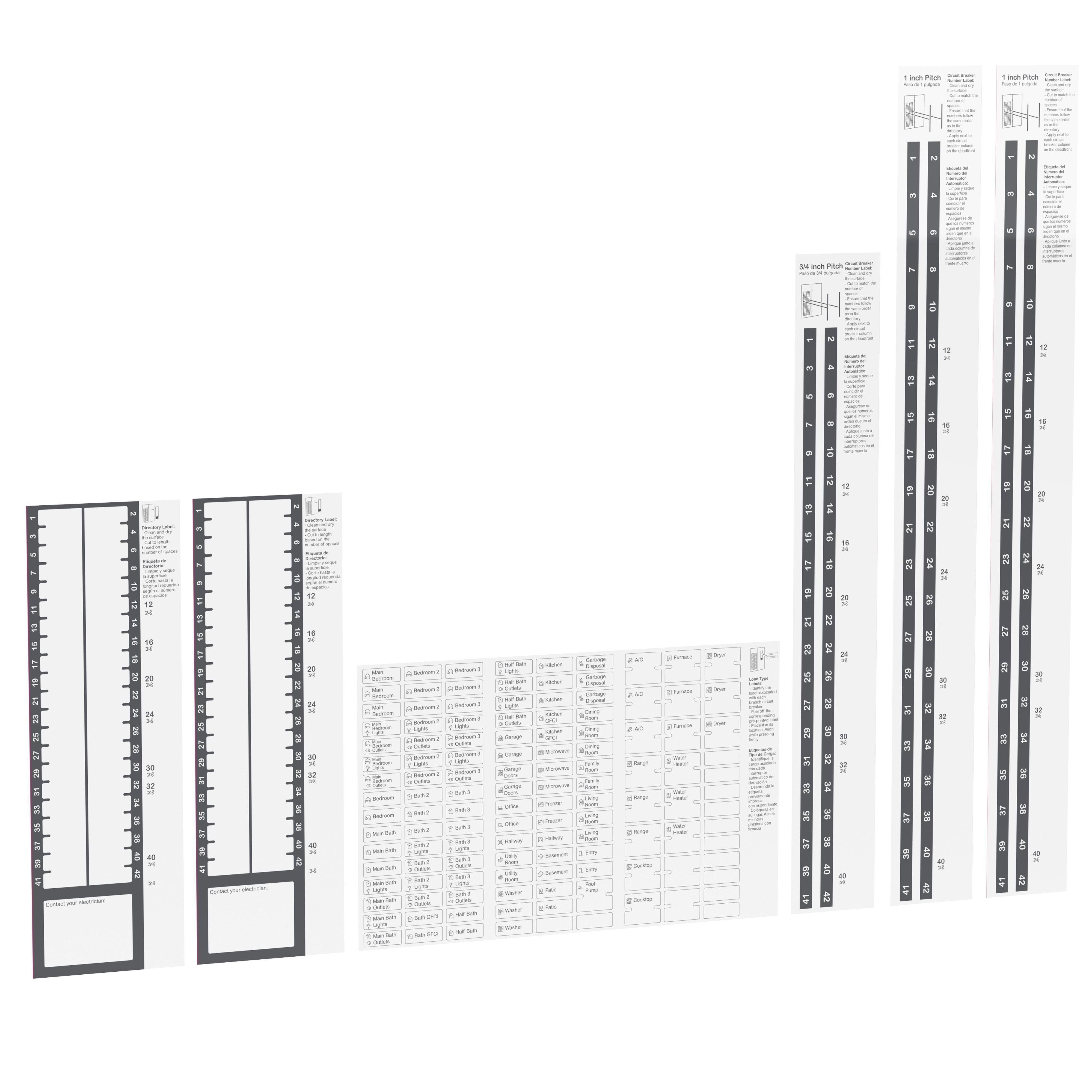 UCD42CP - Load center accessory, QO + Homeline, directory label kit, universal, 1 thru 42
