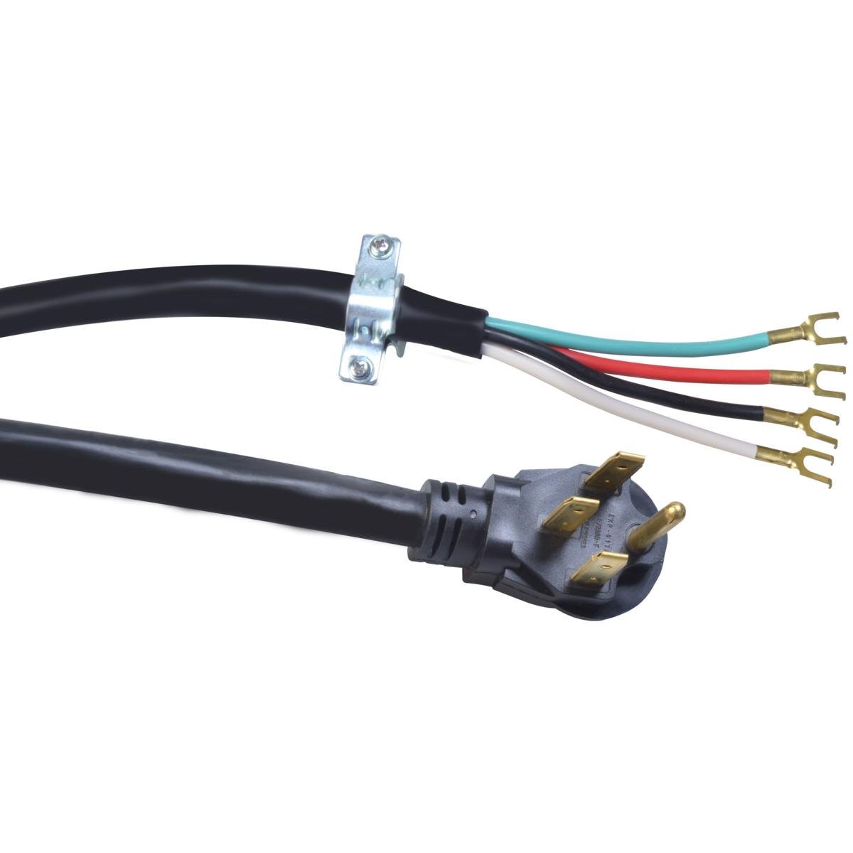 Picture of 90448808 - Southwire 9044SW8808 Range Replacement Cord - 6/2-8/2 50-AmpRound SRDT 4-Wire 4' with NEMA 14-50 Plug - Black