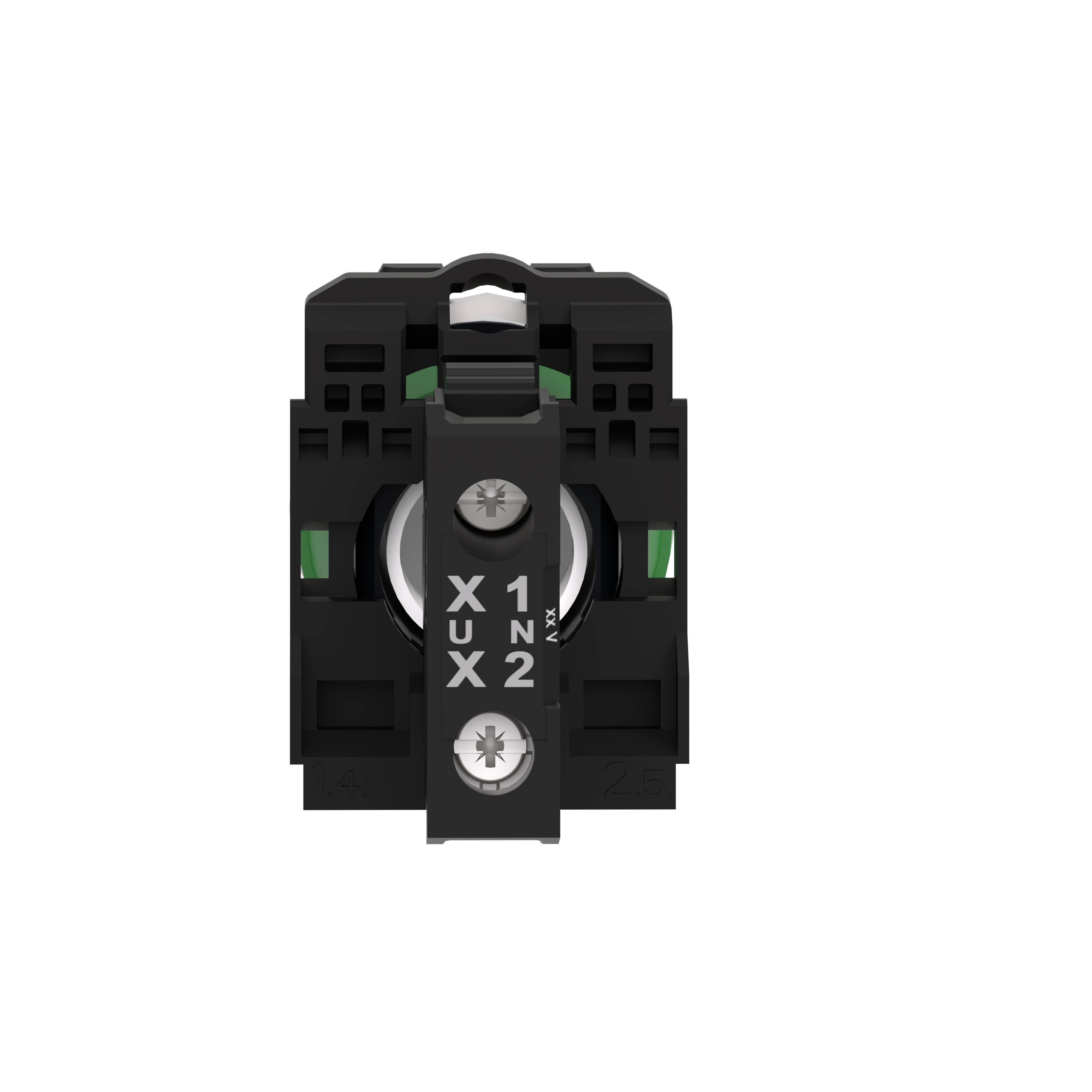 Picture of XB5AVG1 - pilot light, Harmony XB5, grey plastic, white, 22mm, universal LED, plain lens, 110...120V AC